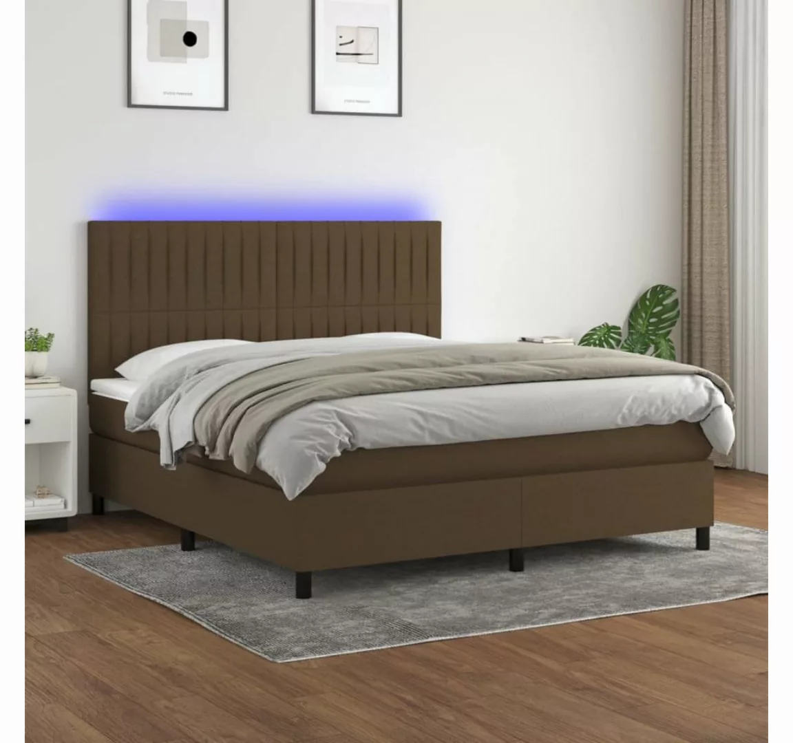 vidaXL Boxspringbett Bett Boxspringbett mit Matratze & LED Stoff (180 x 200 günstig online kaufen