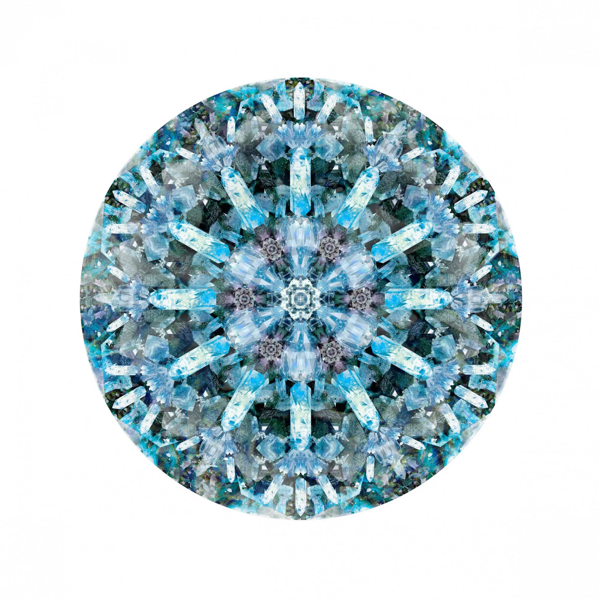 Moooi Carpets - Crystal Ice Teppich rund Ø250cm - blau/schwarz günstig online kaufen