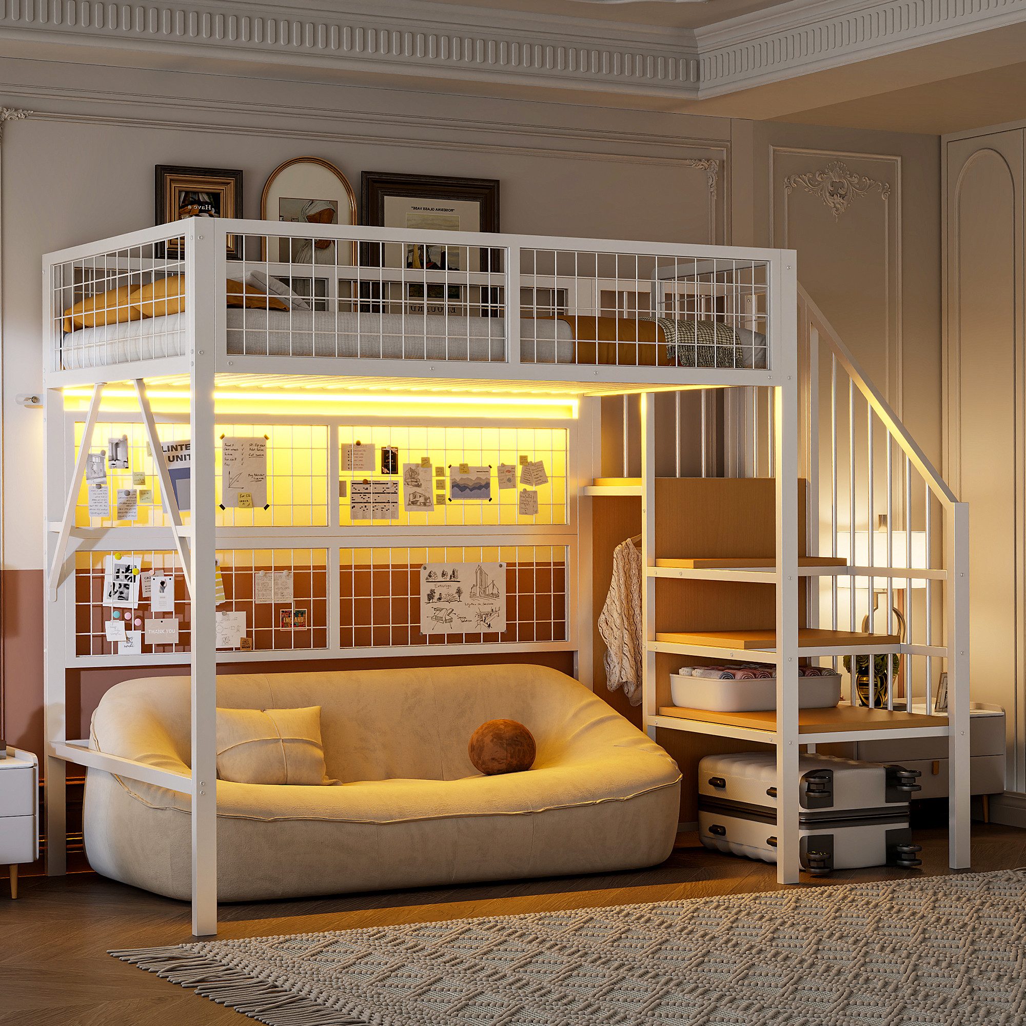 Ulife Hochbett Eisenbett Kinderbett Jugendbett mit günstig online kaufen