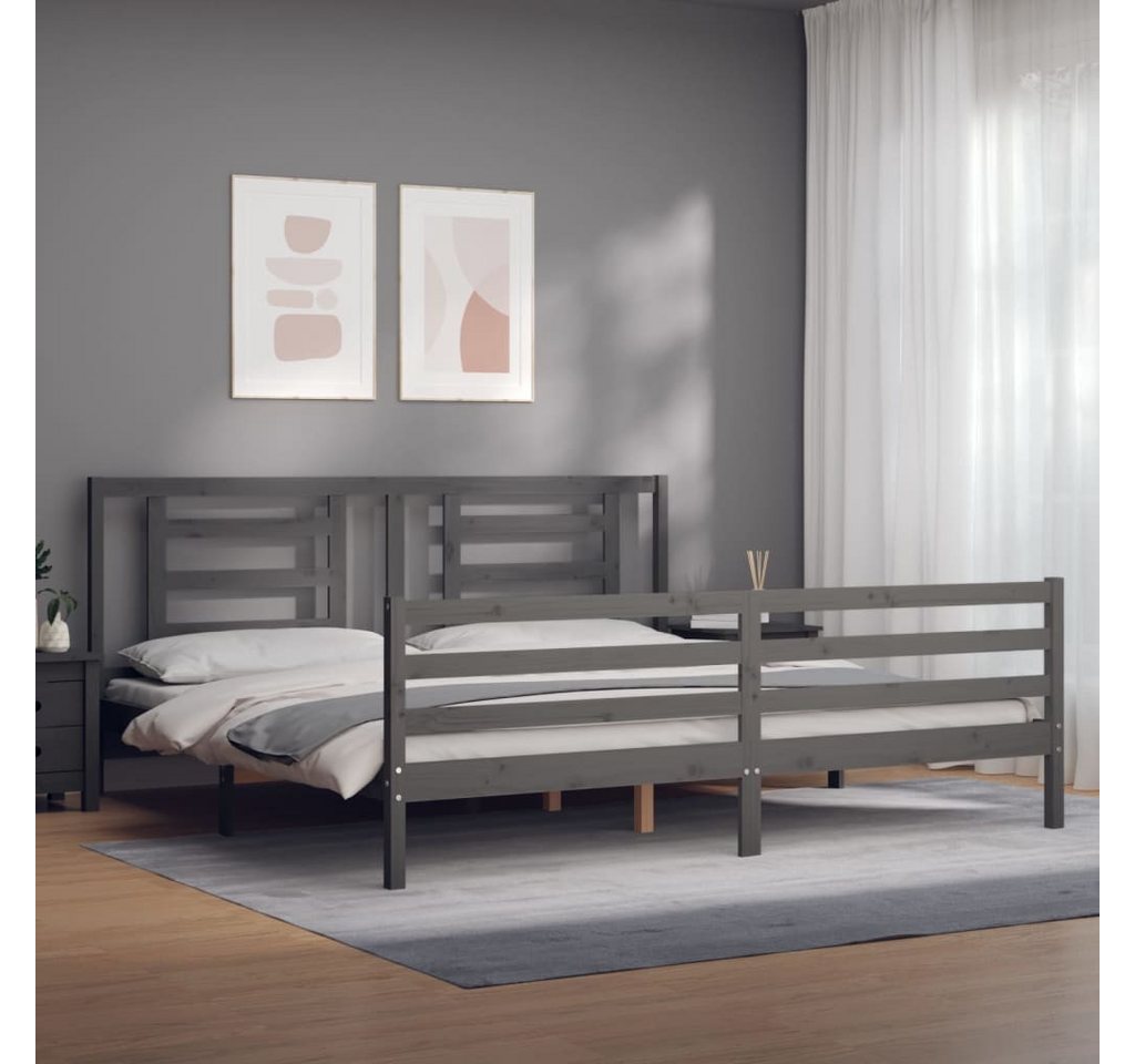 vidaXL Bett Massivholzbett mit Kopfteil Schwarz 200x200 cm günstig online kaufen