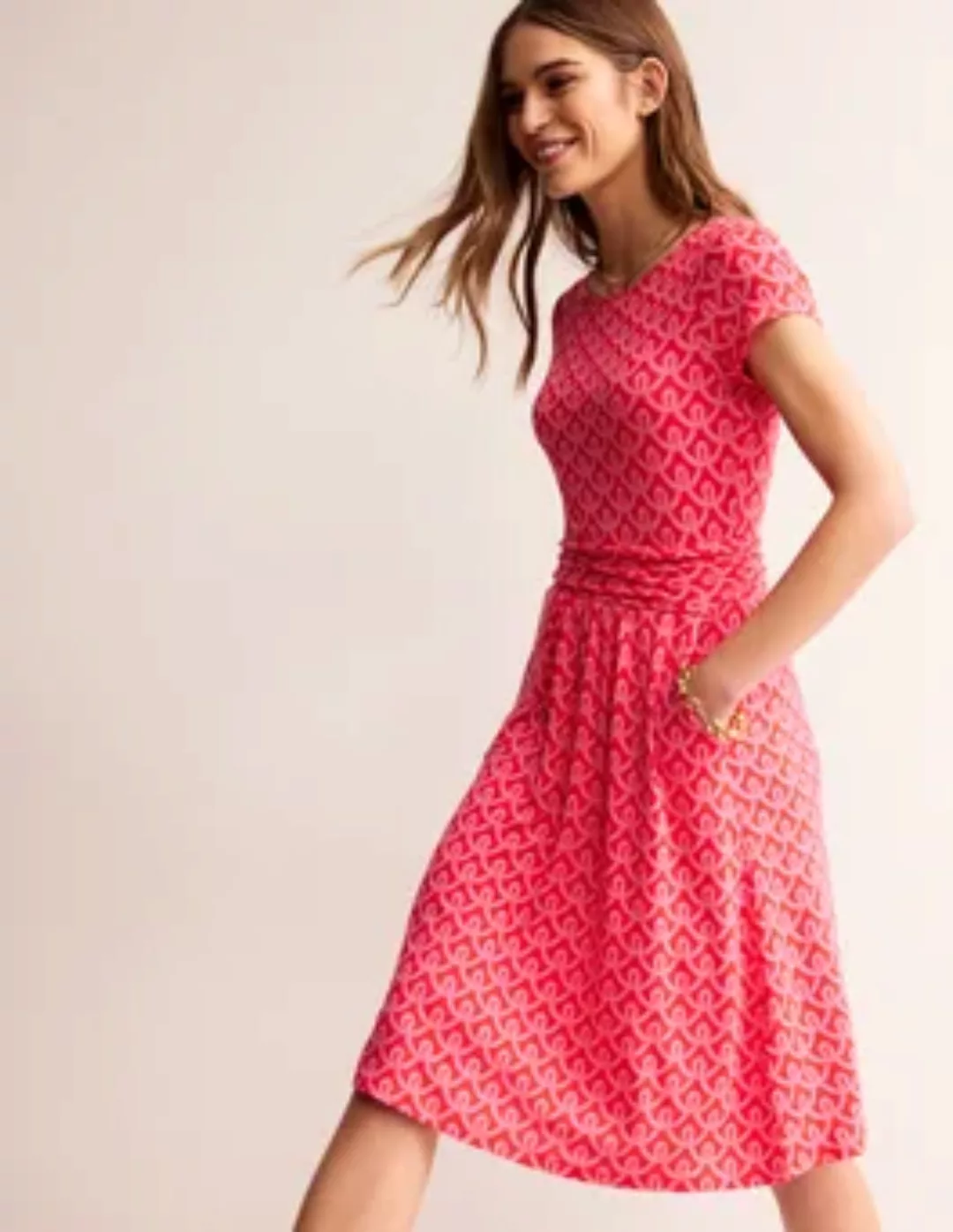 Amelie Jersey-Kleid Damen Boden, Sangria Sunset Pink, Geo Terrace günstig online kaufen