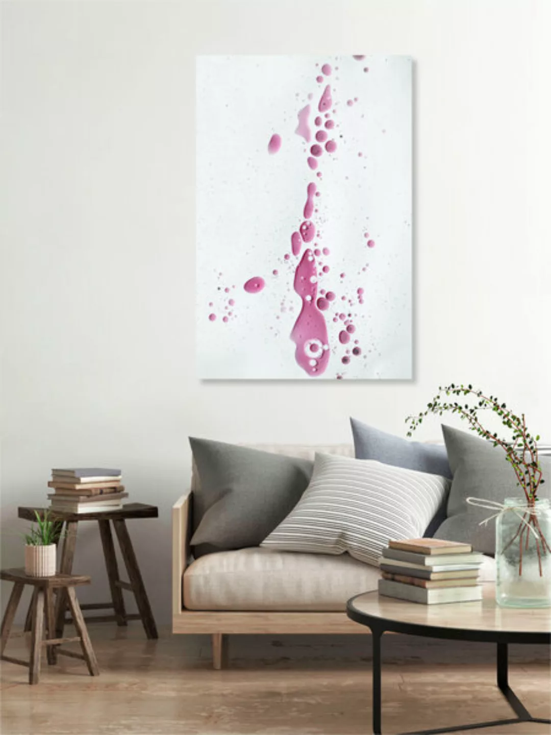 Poster / Leinwandbild - Abstract Color Confetti - Blush Nude günstig online kaufen