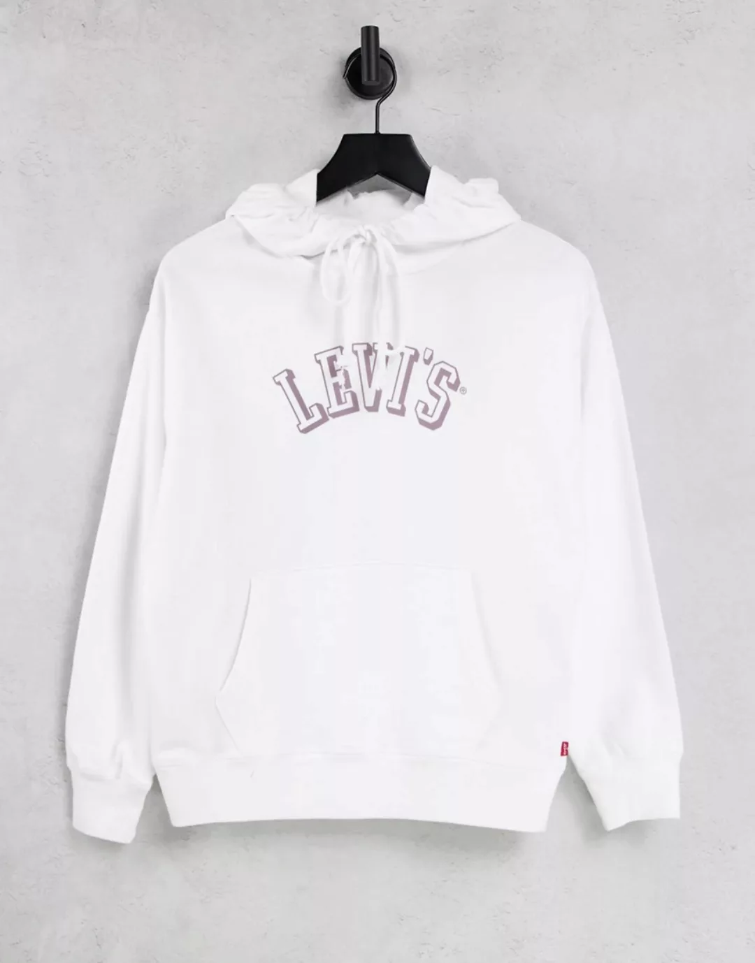 Levi's – Kapuzenpullover in Weiß mit College-Logo günstig online kaufen