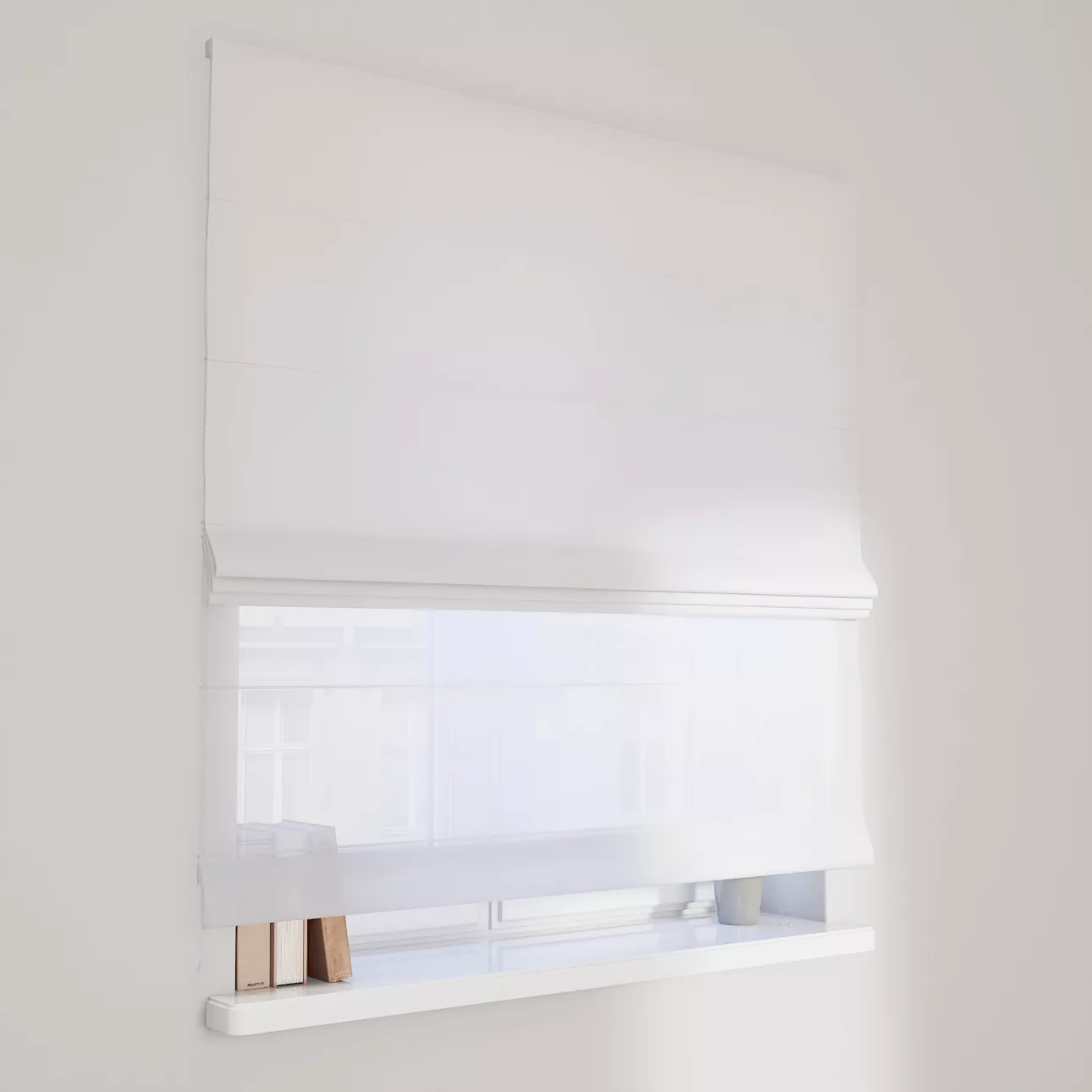 Dekoria Doppelraffrollo Duo, weiß, 120 x 150 cm günstig online kaufen