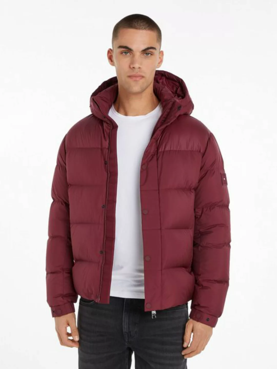 Tommy Hilfiger Steppjacke MIX DOWN HOODED PUFFER JACKET mit abnehmbarer Kap günstig online kaufen