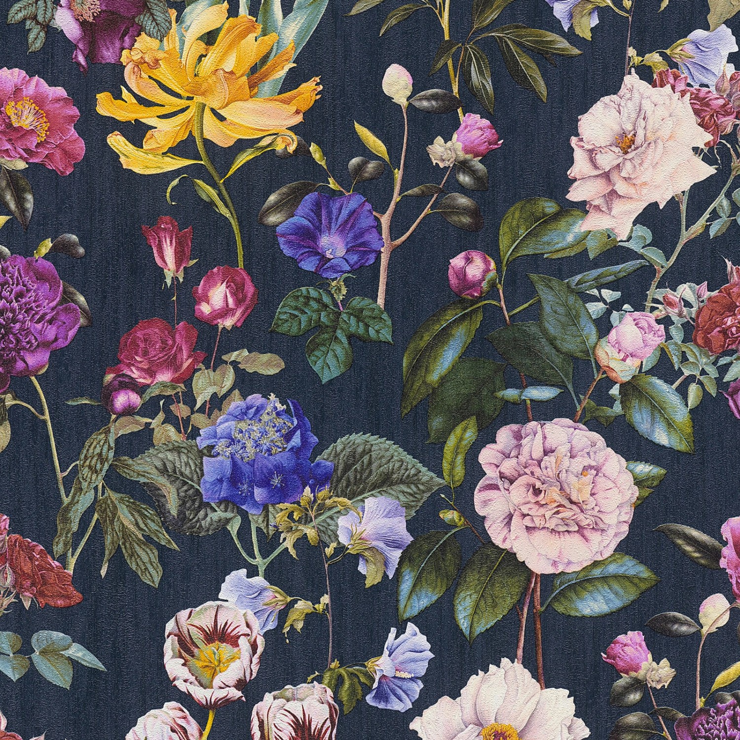 Bricoflor Blaue Vliestapete mit Blumen Florale Tapete mit Blumenmuster in D günstig online kaufen