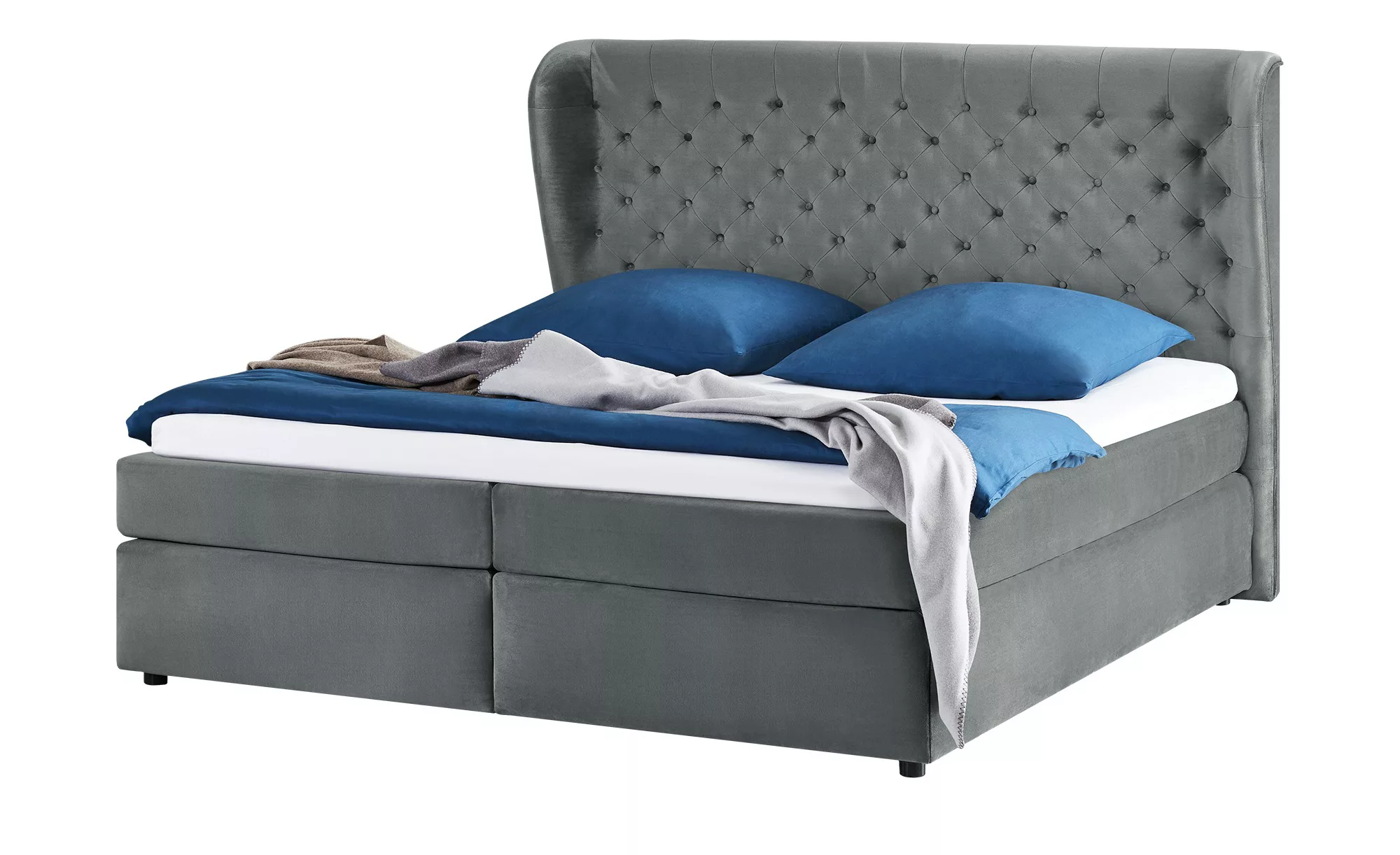 smart Boxspringbett  Queen - grau - 172 cm - 132 cm - 217 cm - Betten > Box günstig online kaufen