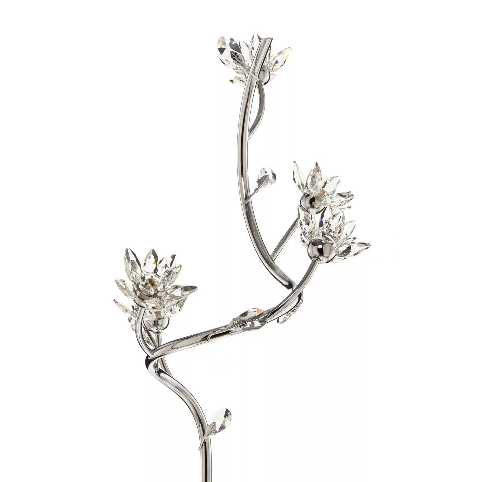 Stehleuchte Ninfea, Chrom, Kristallblüten, 175 cm günstig online kaufen