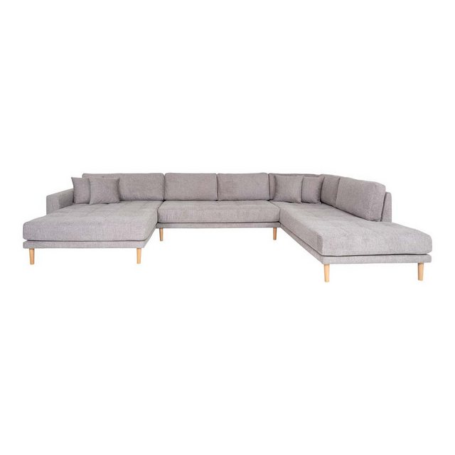 ebuy24 Sofa Lido Usofa links gewendet mit 4 Kissen hellgrau. günstig online kaufen