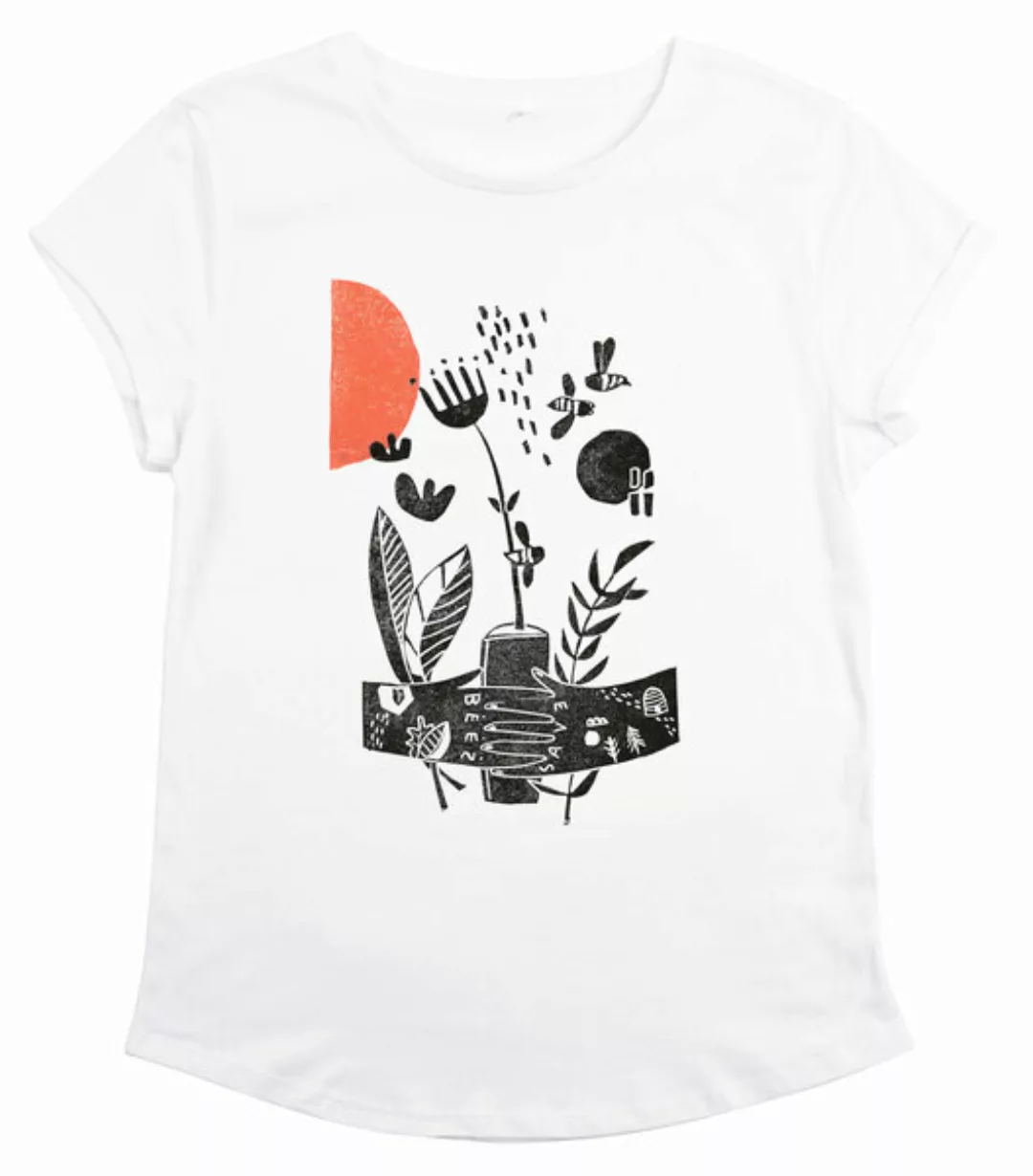 Frauen T-shirt Save Bees Aus Biobaumwolle - White Halfbird günstig online kaufen