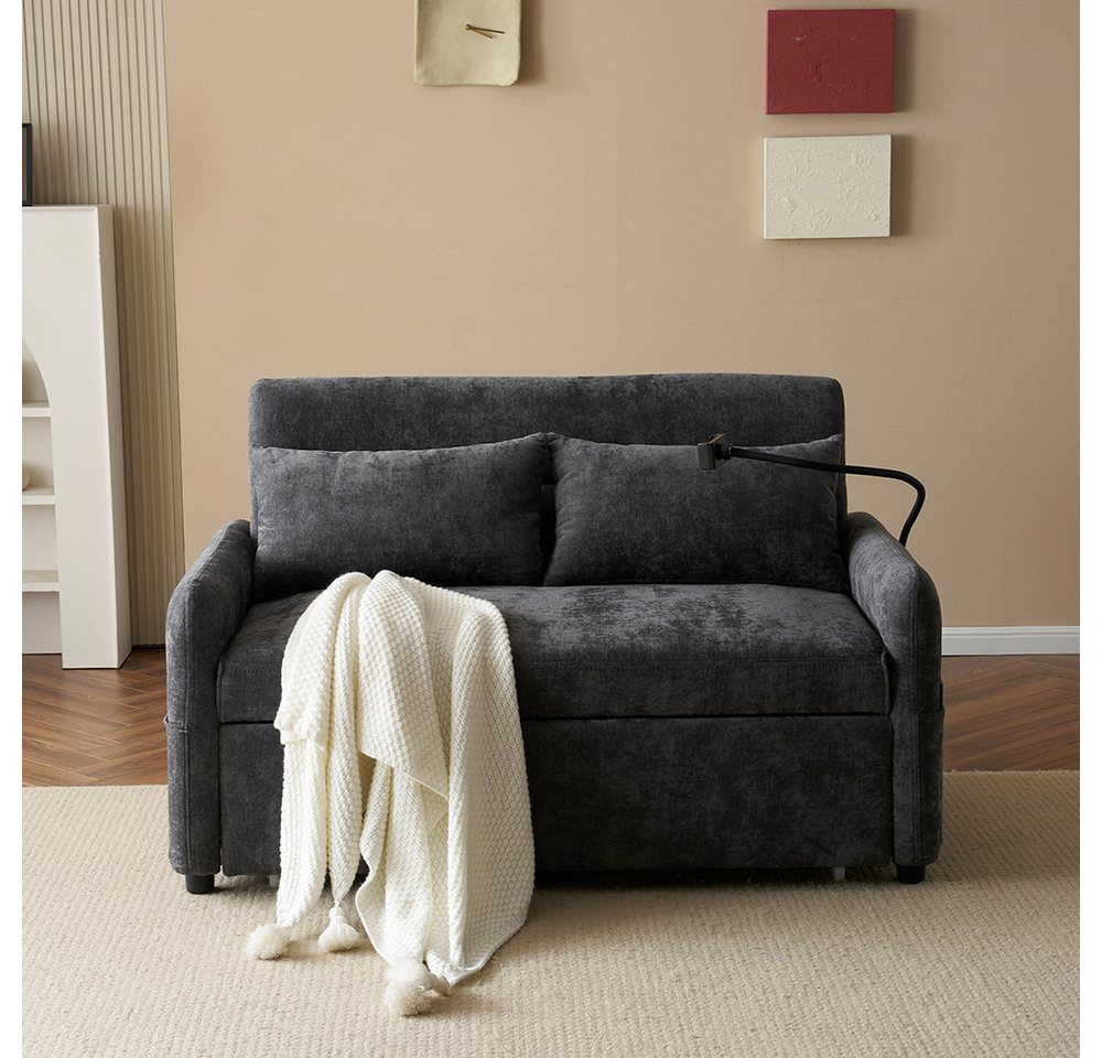 Sweiko Sofa Schlafsofa Doppel-Klappschlafsofa mit Handyhalter, USB-Ladeansc günstig online kaufen