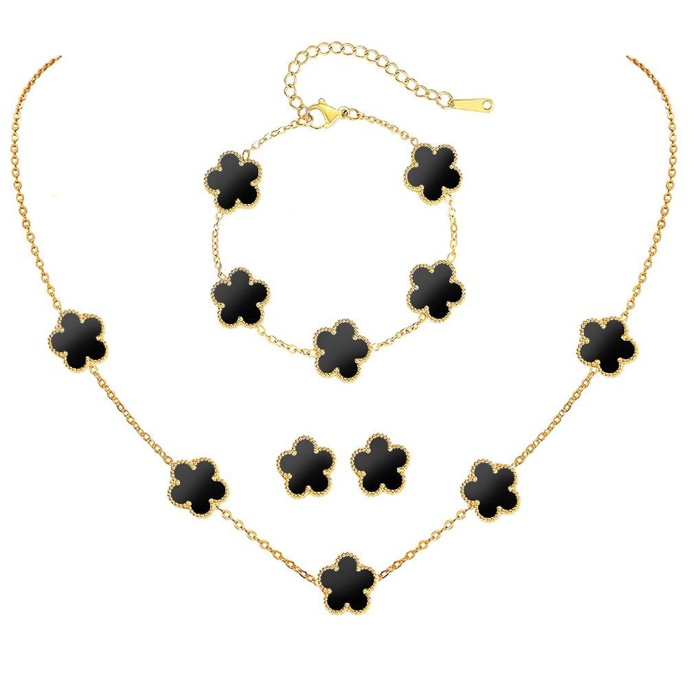RWEUOQ Schmuckset Kleeblatt Schmuck-Set Armband Halskette günstig online kaufen