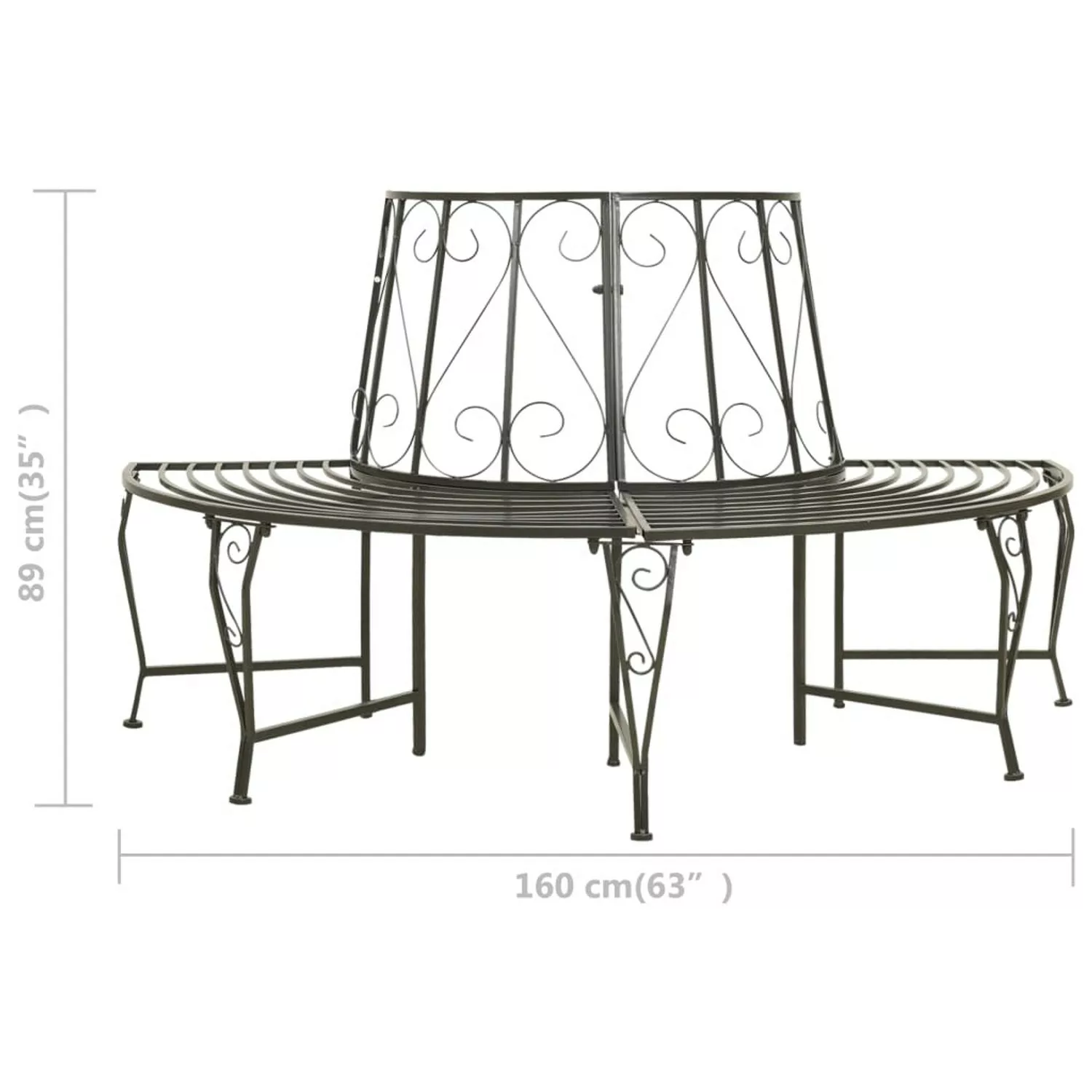 Garten-baumbank Halbrund 160 Cm Stahl günstig online kaufen