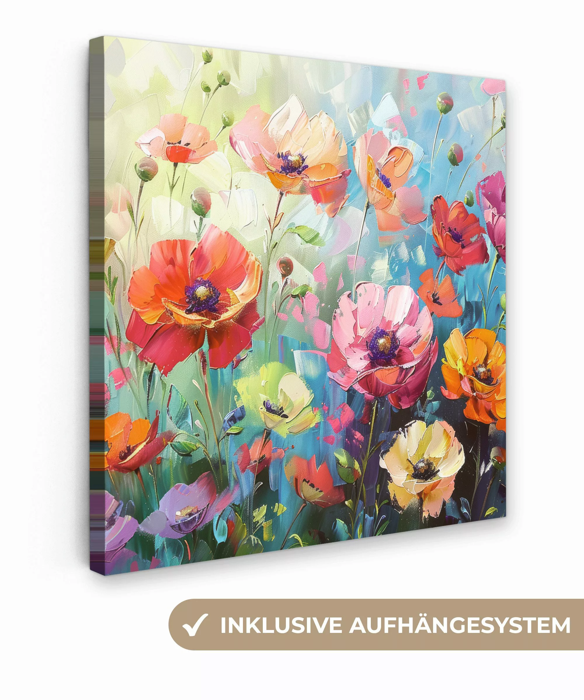 OneMillionCanvasses® Leinwandbild Blumen - Farbenfroh - günstig online kaufen