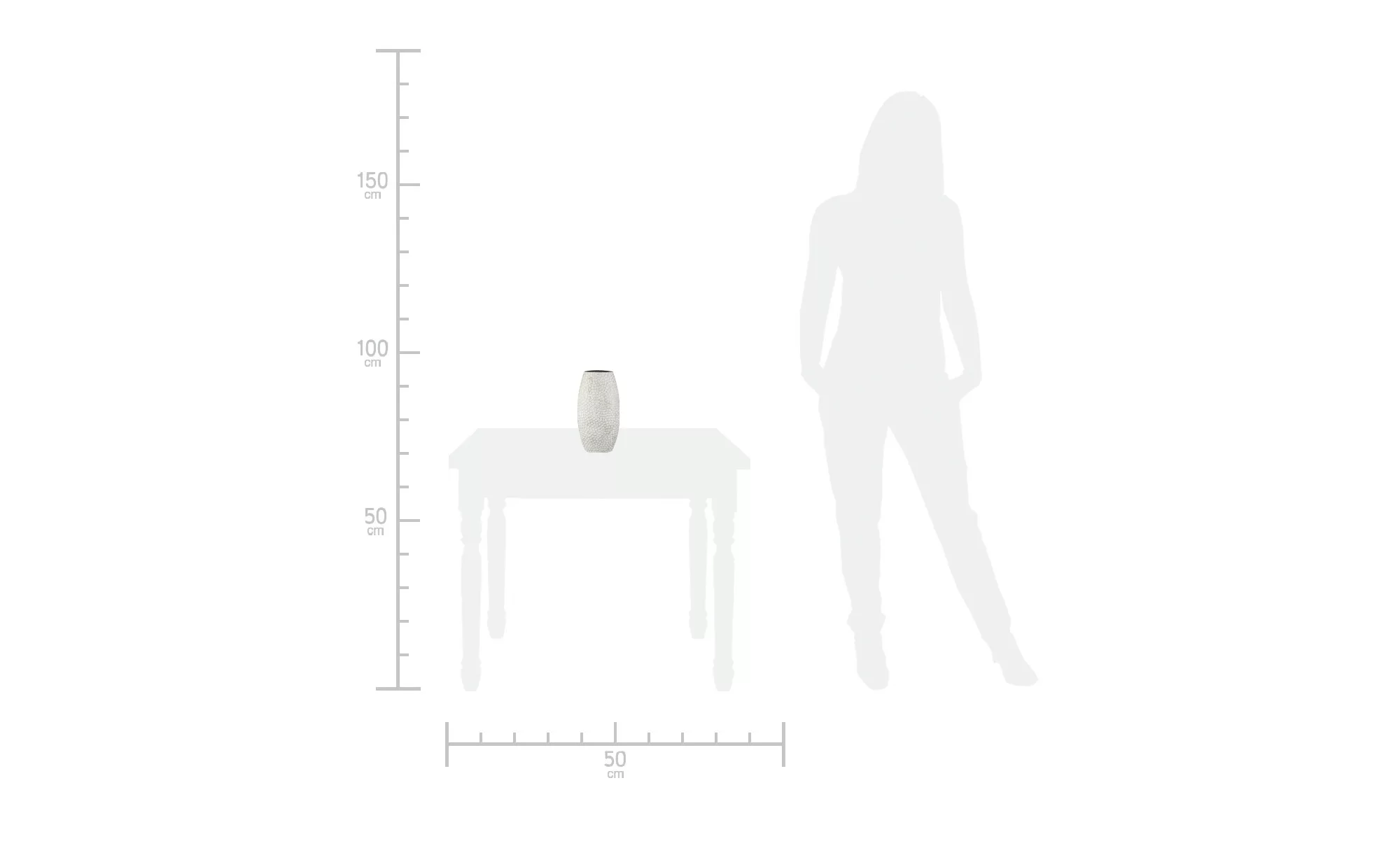 Vase - weiß - Metall - 45 cm - 24 cm - 10 cm - Sconto günstig online kaufen