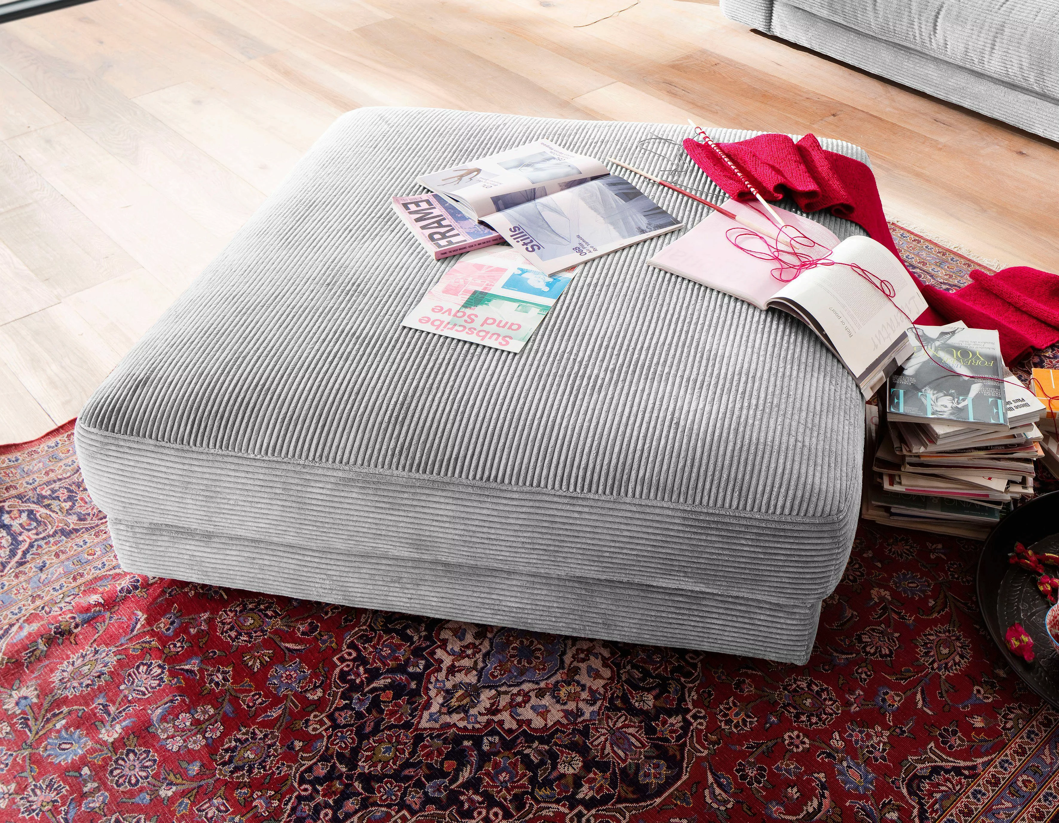 Places of Style Hocker "Enisa", passend zum "Enisa"-Sofa, Bezug in Cord günstig online kaufen