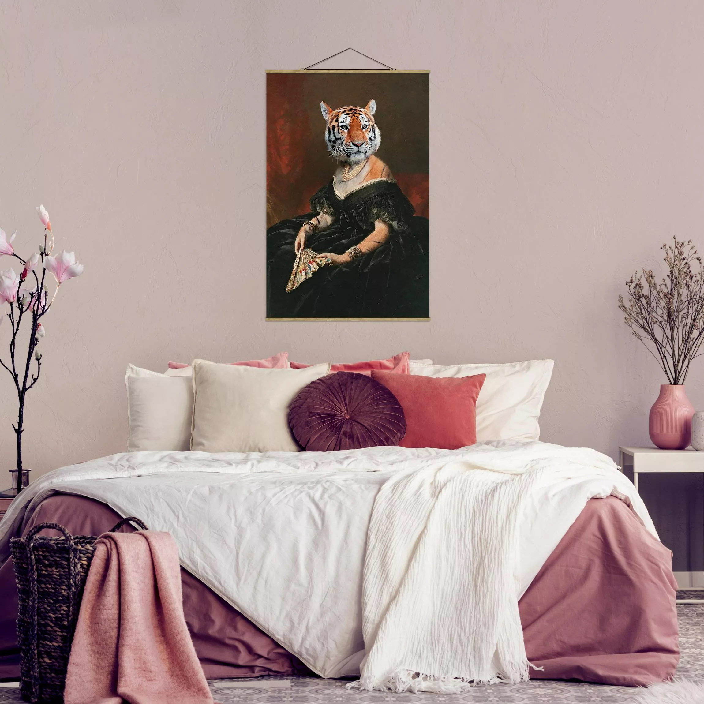 Stoffbild mit Posterleisten Lady Tiger günstig online kaufen