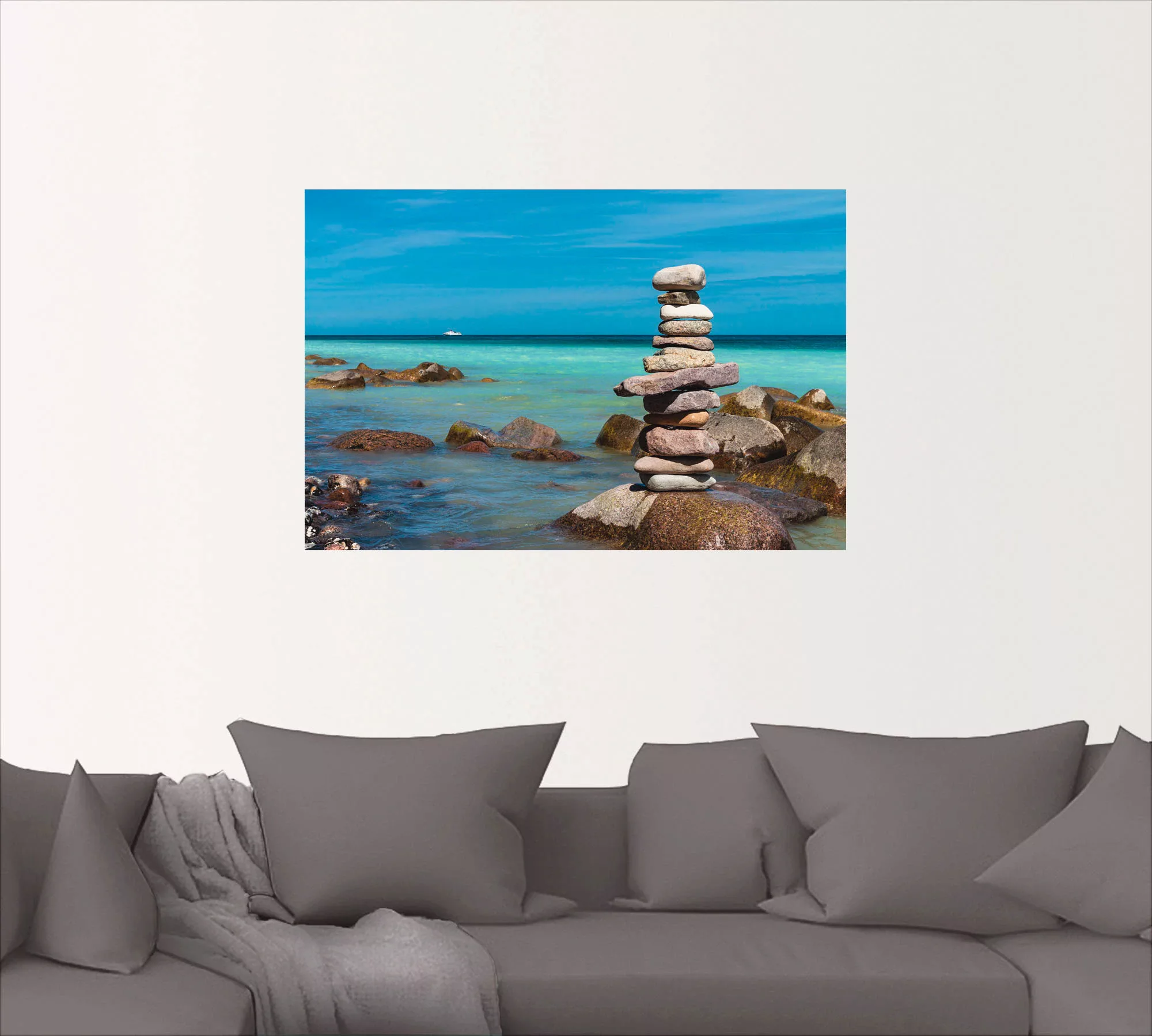 Artland Wandbild "Steine an der Küste der Ostsee", Gewässer, (1 St.) günstig online kaufen