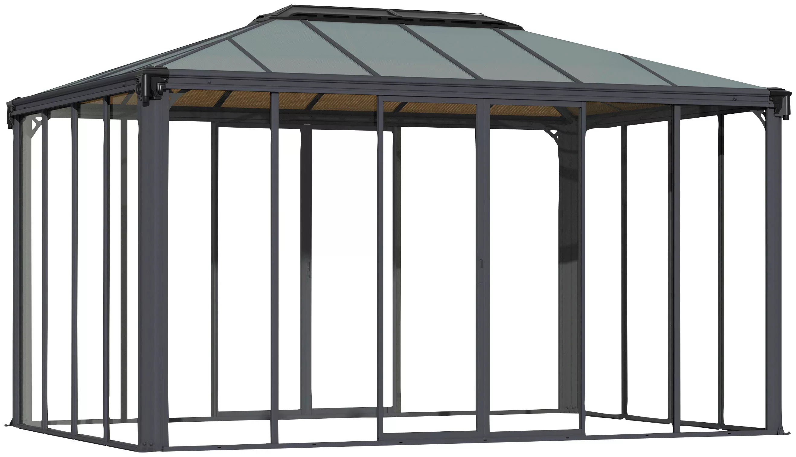 Palram - Canopia  Ledro 3 x 4.3 geschlossener Pavillon Anthrazit Bronze günstig online kaufen