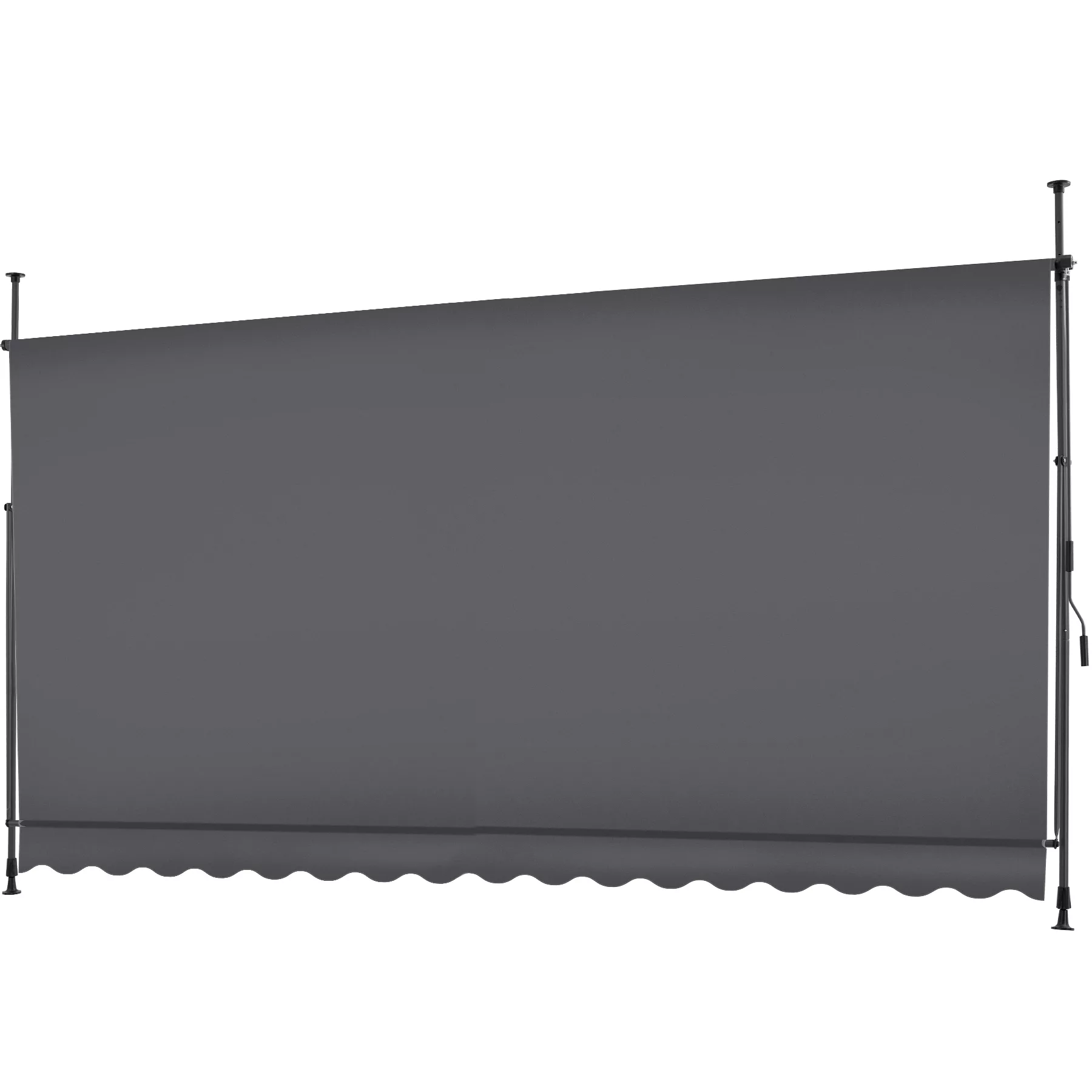 Klemmmarkise mit Handkurbel, höhenverstellbar - 400 x 180 cm, schwarz/grau günstig online kaufen