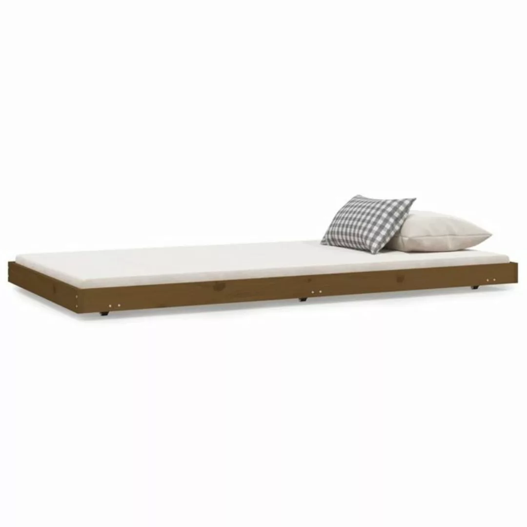 furnicato Bett Massivholzbett Honigbraun 100x200 cm Kiefer günstig online kaufen