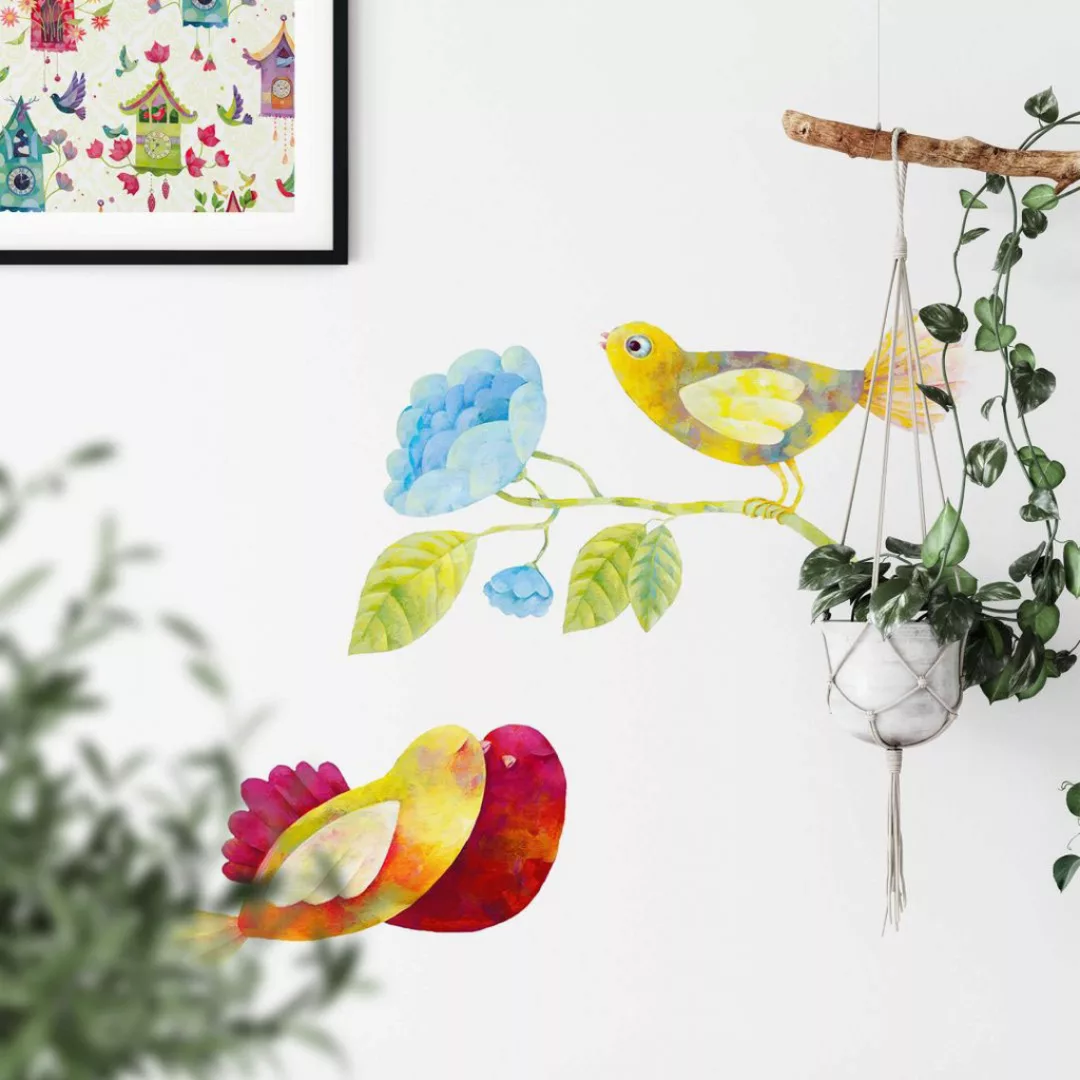 Wall-Art Wandtattoo »Märchenhaft Vögel im Wald«, (1 St.), selbstklebend, en günstig online kaufen