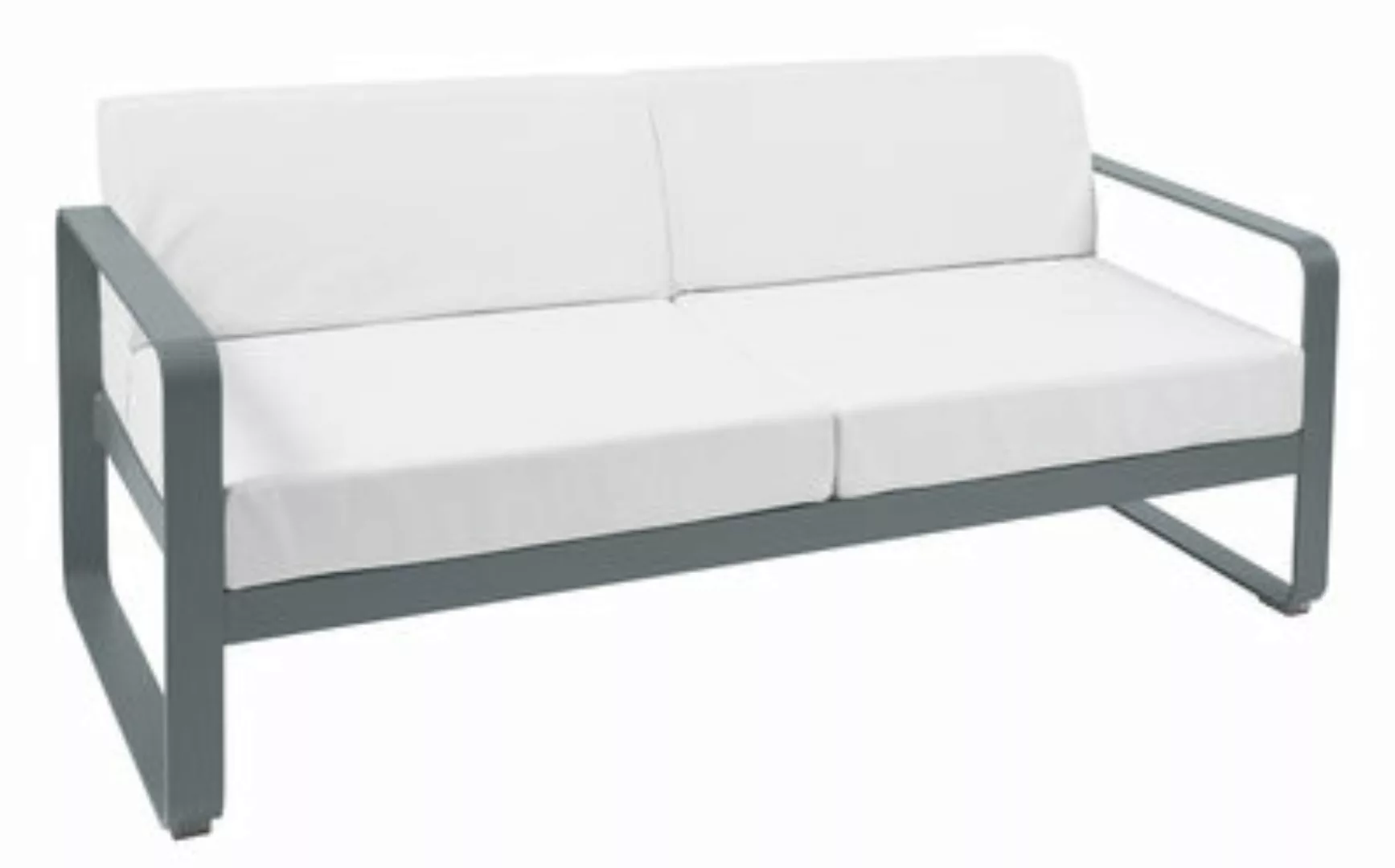 Gartensofa 2-Sitzer Bellevie metall textil grau / L 160 cm - 2-Sitzer - Fer günstig online kaufen