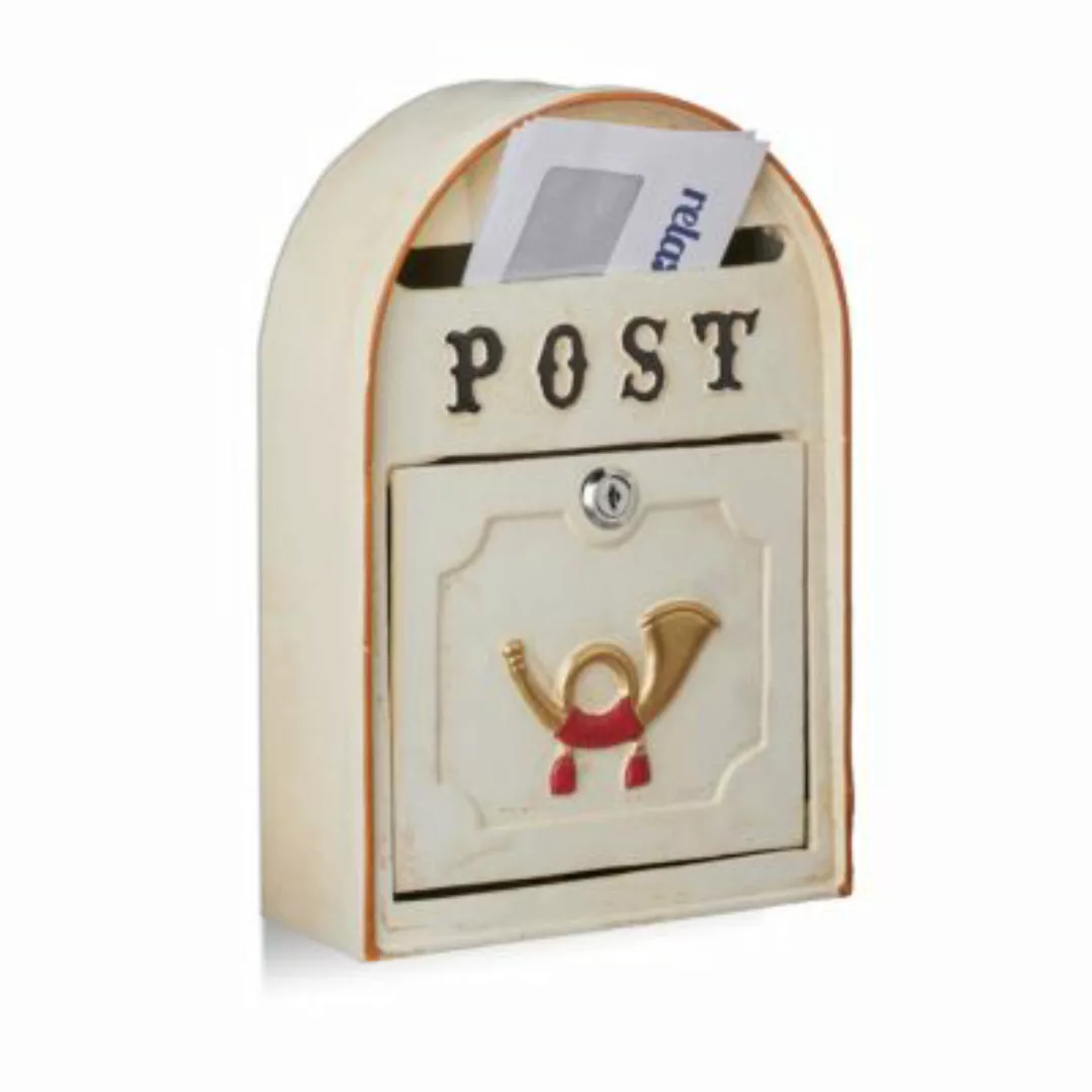 relaxdays Briefkasten antik mit Posthorn beige günstig online kaufen