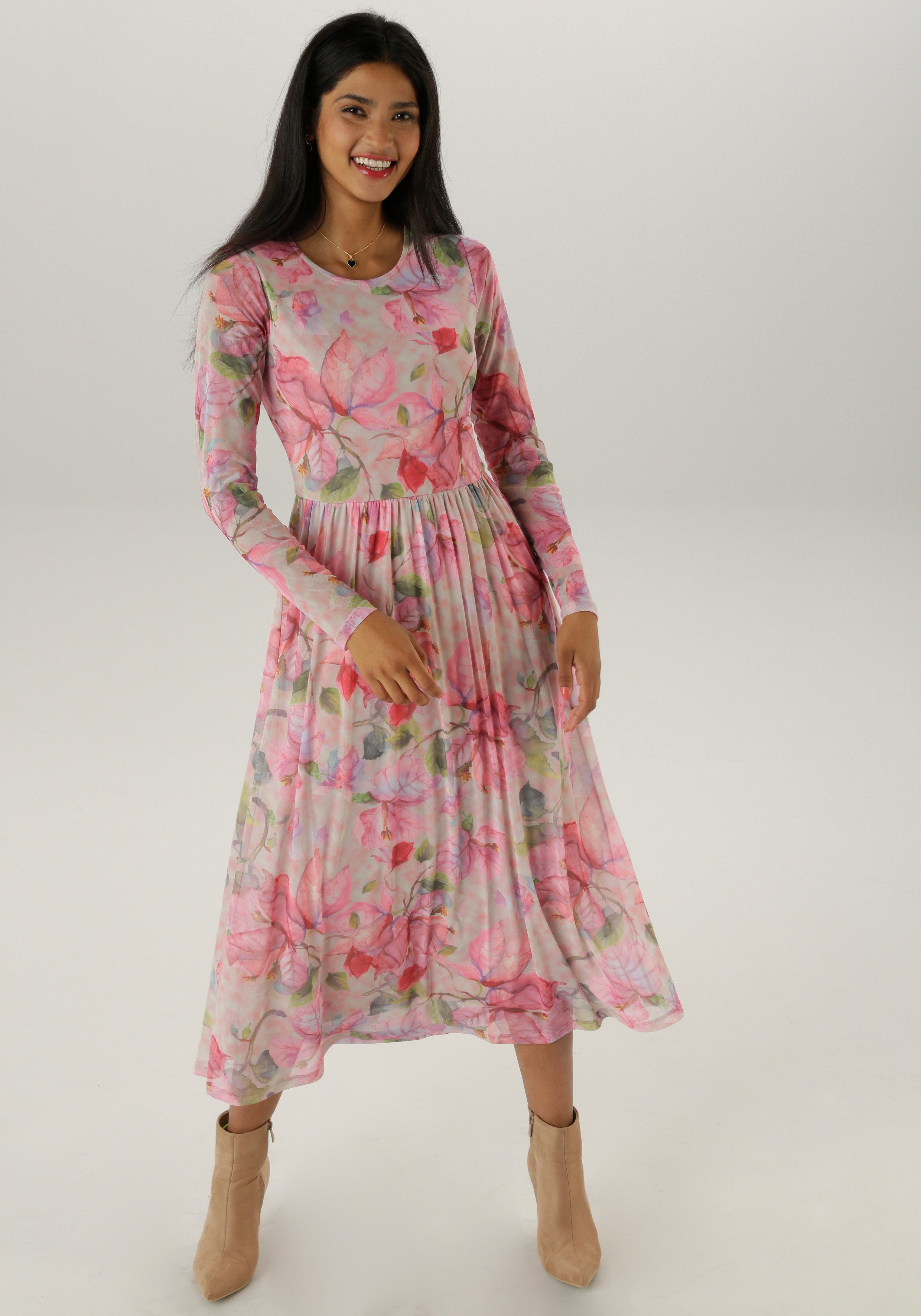 Aniston SELECTED Midikleid in Mesh-Qualität und günstig online kaufen