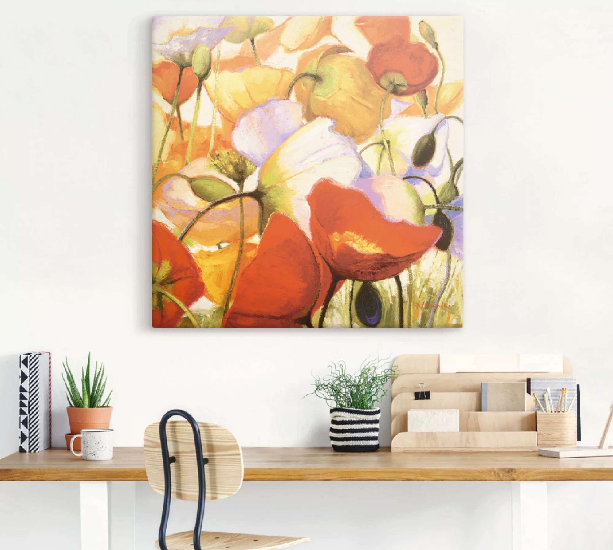 Artland Leinwandbild »Mohnblumen aus der Nähe«, Blumen, (1 St.), auf Keilra günstig online kaufen