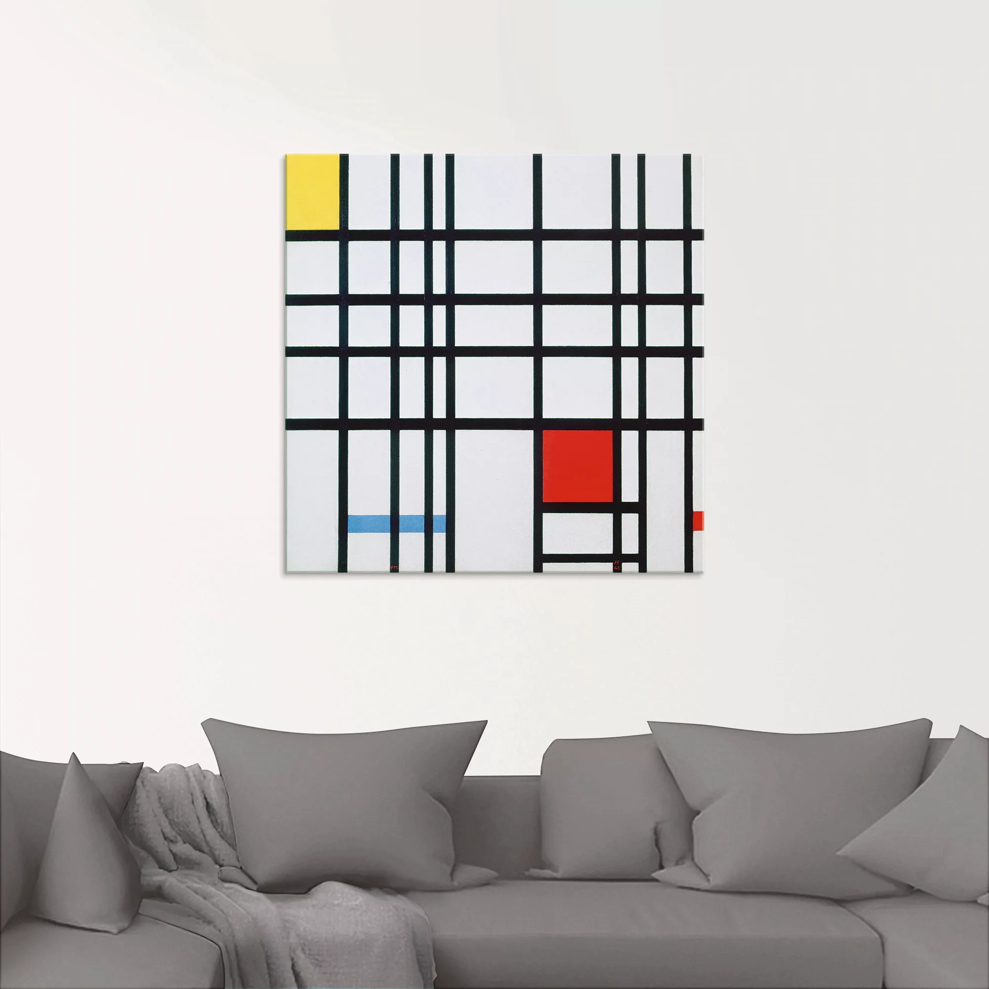 Artland Glasbild "Komposition mit rot blau und gelb.", Muster, (1 St.) günstig online kaufen