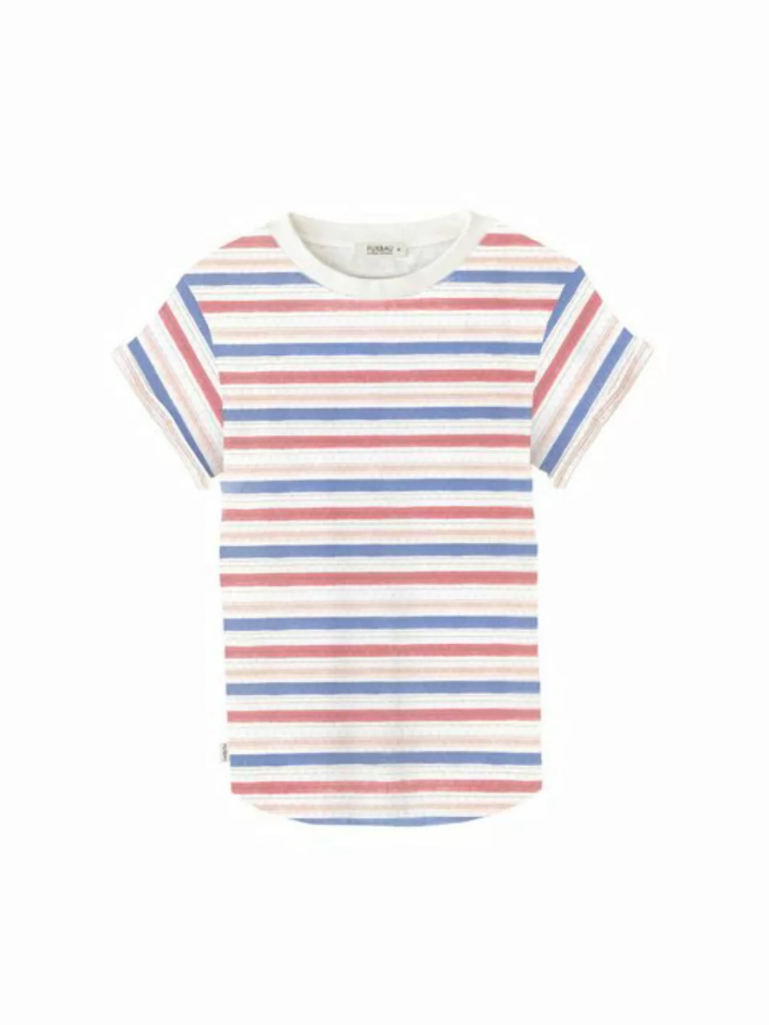 FUXBAU T-Shirt Frauen Ajour Streifenshirt - rot weiß blau charakteristische günstig online kaufen