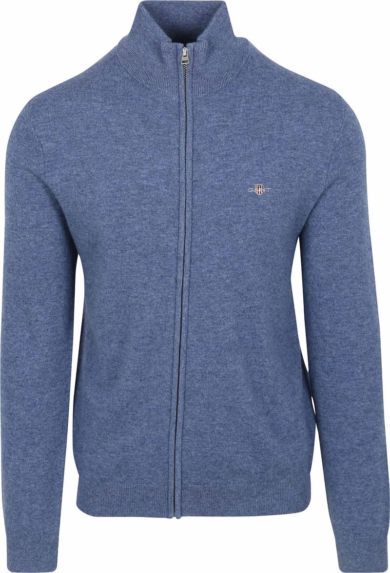 Gant Strickjacke Wool Blend Melange Blau - Größe M günstig online kaufen