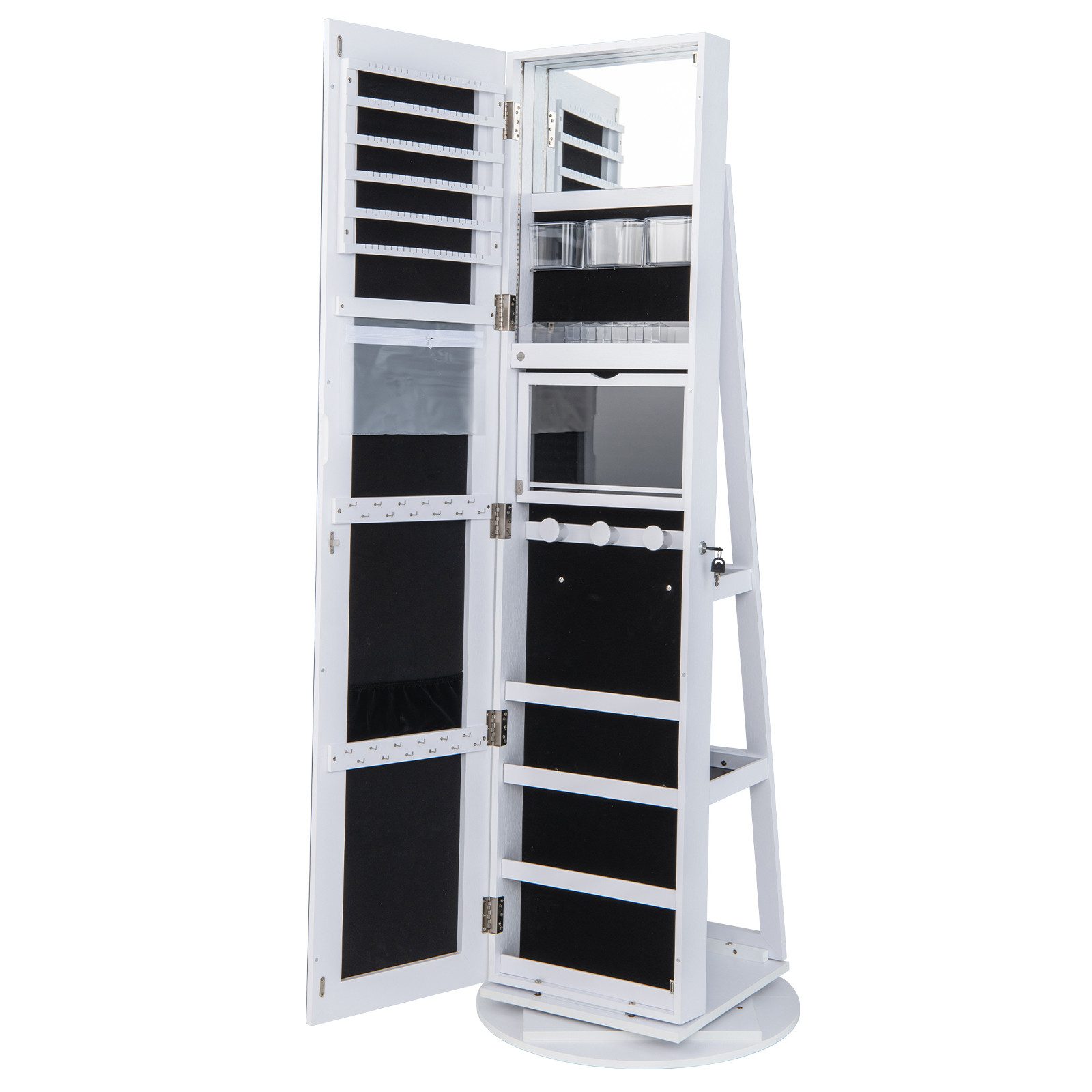 COSTWAY Schmuckschrank mit Spiegel, stehend, LED, günstig online kaufen