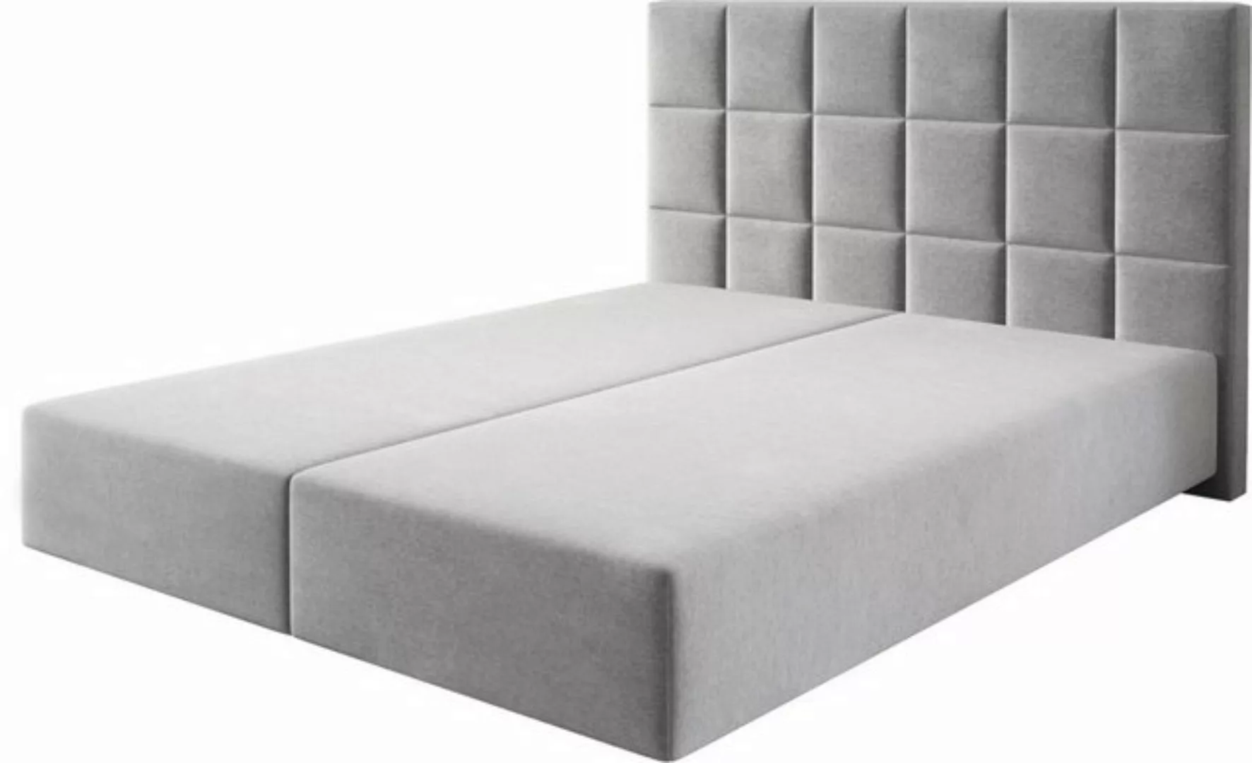 DELIFE Boxspringbett Dream-Fine, Mikrofaser Grau 160x200 cm günstig online kaufen