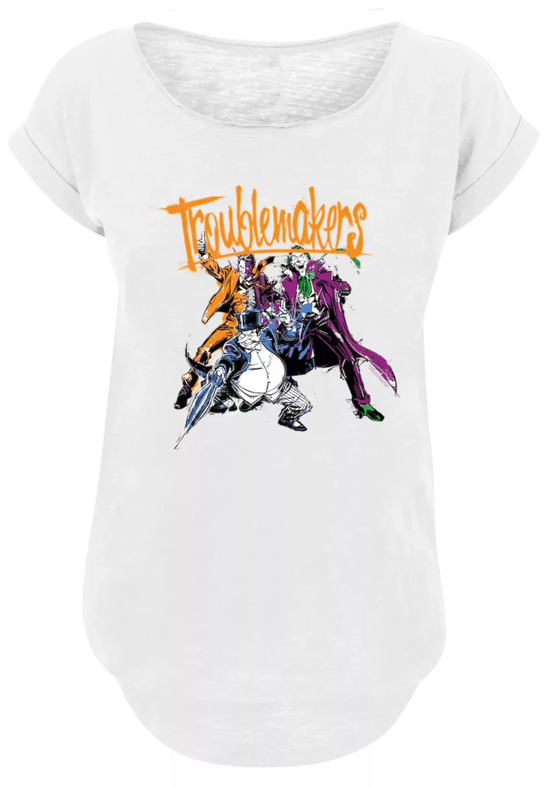 F4NT4STIC T-Shirt "Long Cut T-Shirt DC Comics Batman Troublemakers", Damen, günstig online kaufen