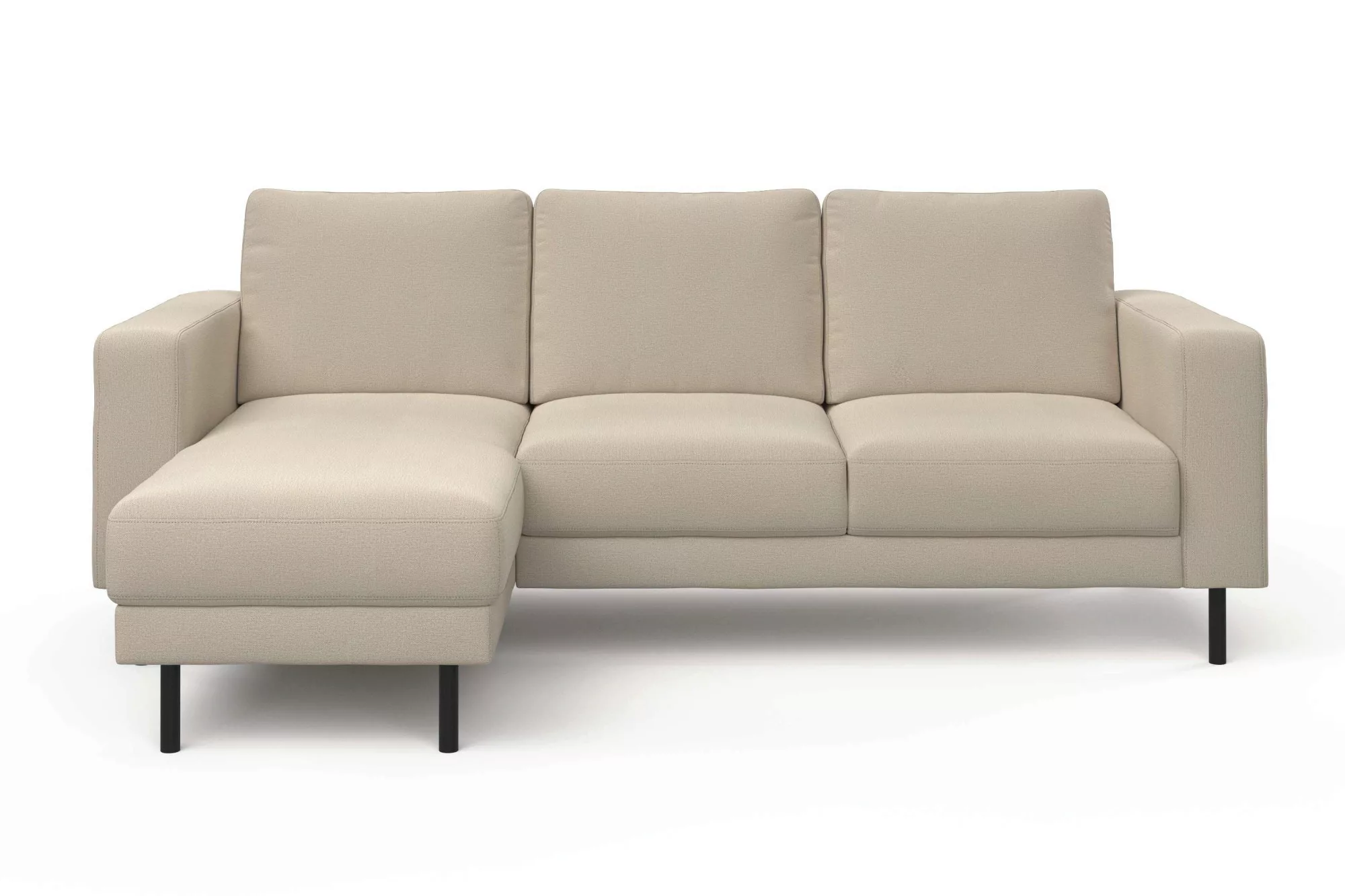 INOSIGN Ecksofa "Barrett", mit schwarzen Metallfüßen, mit losen Rückenkisse günstig online kaufen