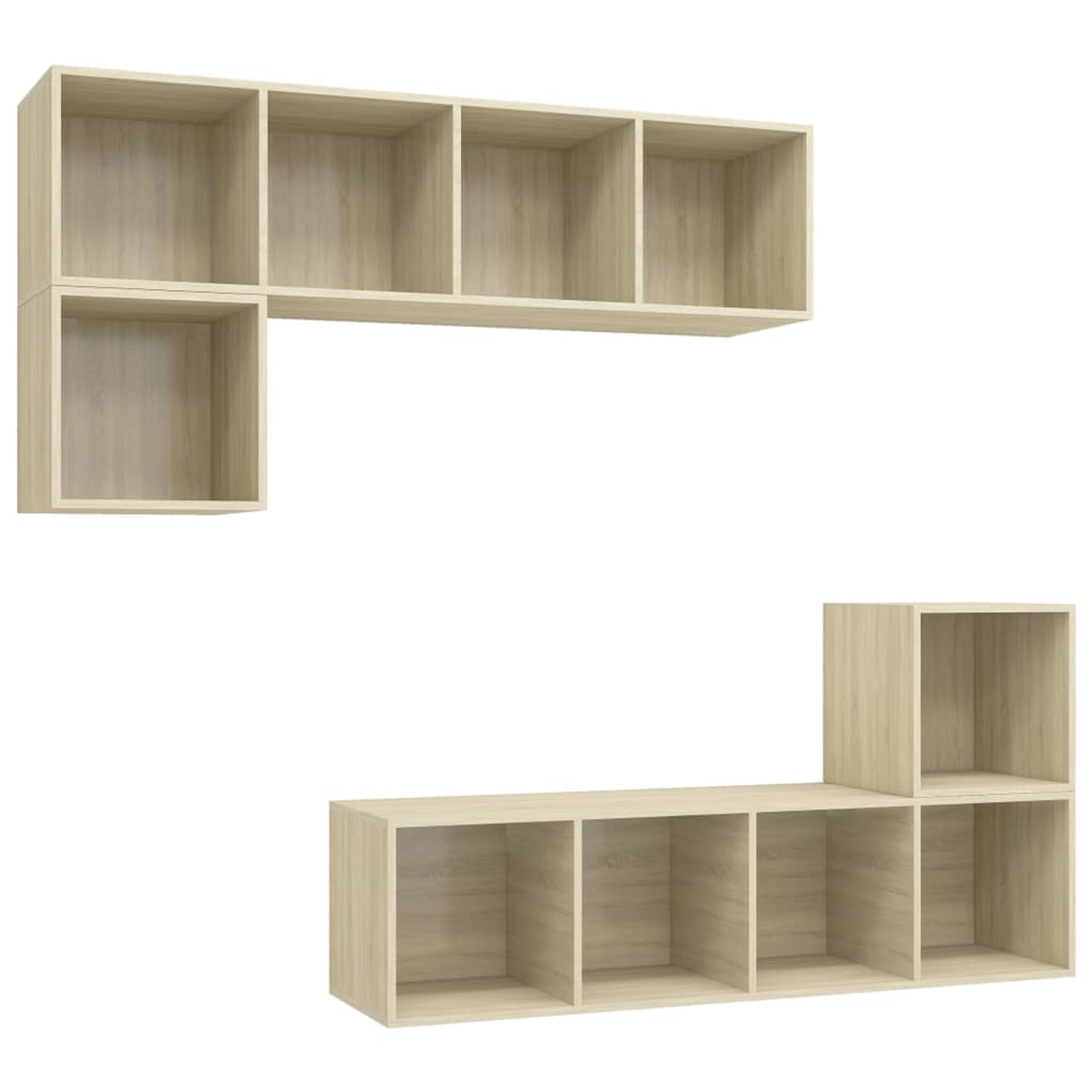 vidaXL 4-tlg. TV-Schrank-Set Sonoma-Eiche Holzwerkstoff 13 günstig online kaufen