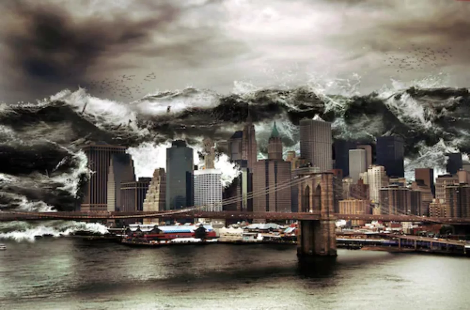 Papermoon Fototapete »Tsuname vor New York« günstig online kaufen