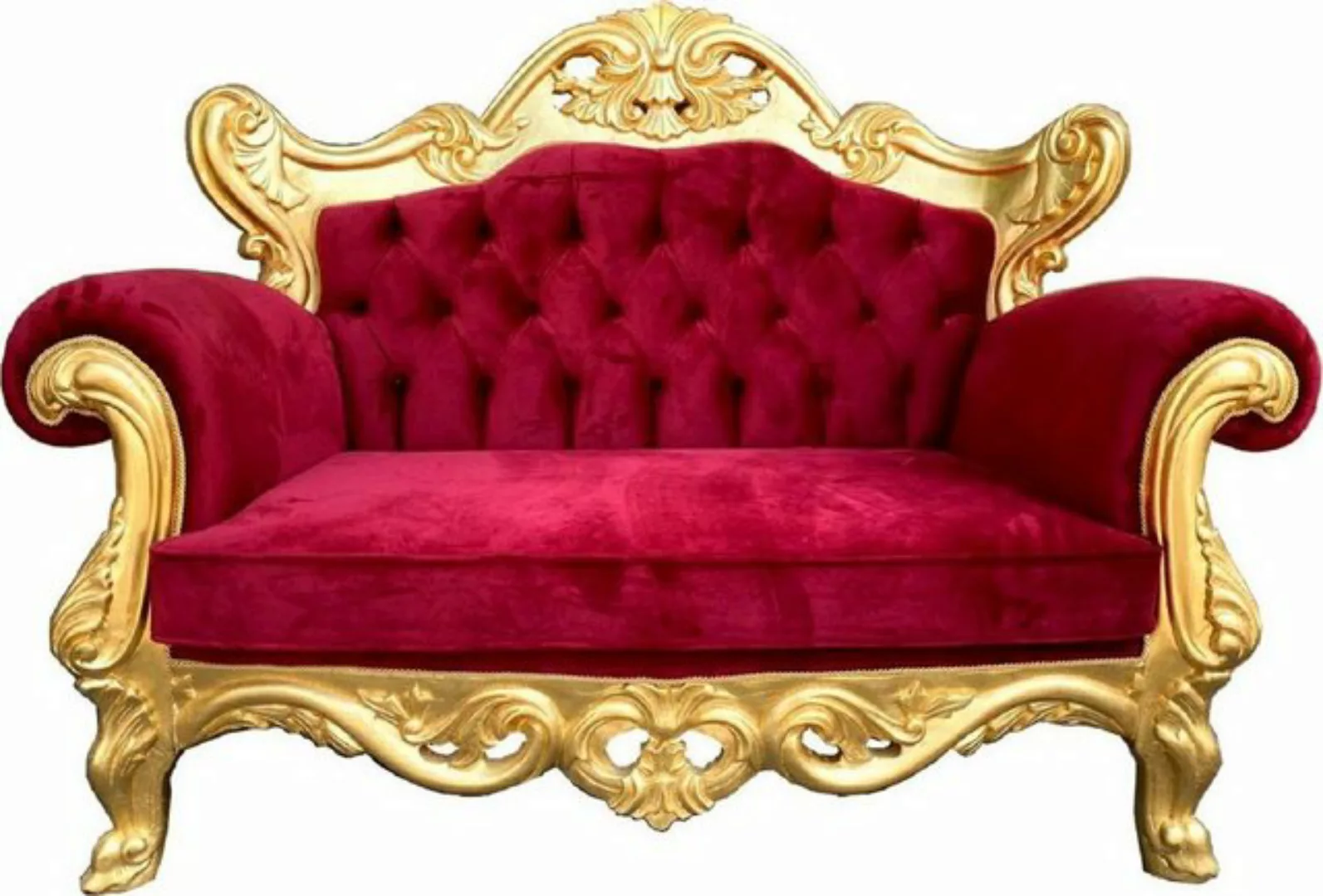 Casa Padrino 2-Sitzer Luxus Barock 2er Sofa Bordeauxrot / Gold - Prunkvolle günstig online kaufen