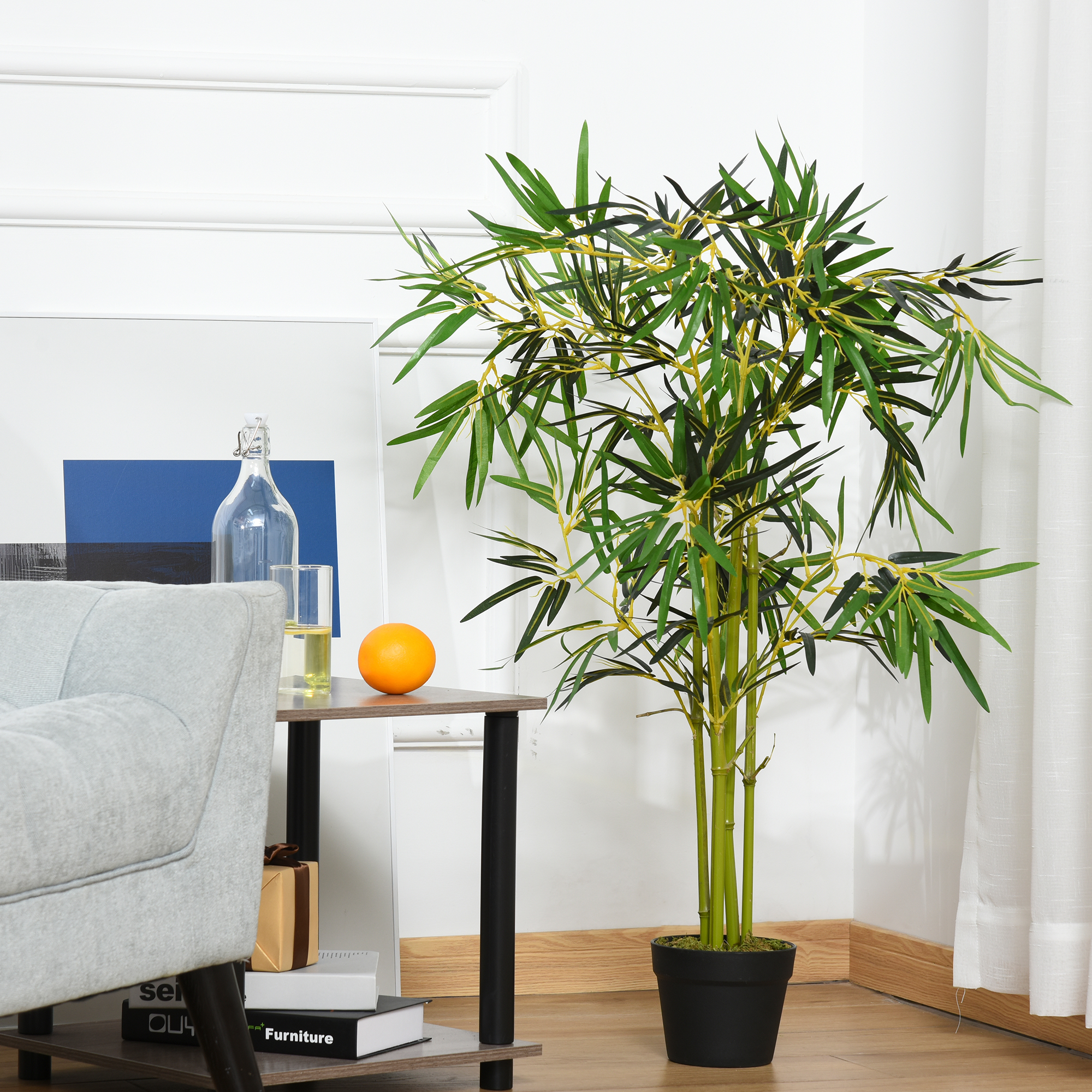 Outsunny Künstlicher Bambusbaum Künstliche Pflanze Höhe 1,2 m 552 dichte re günstig online kaufen