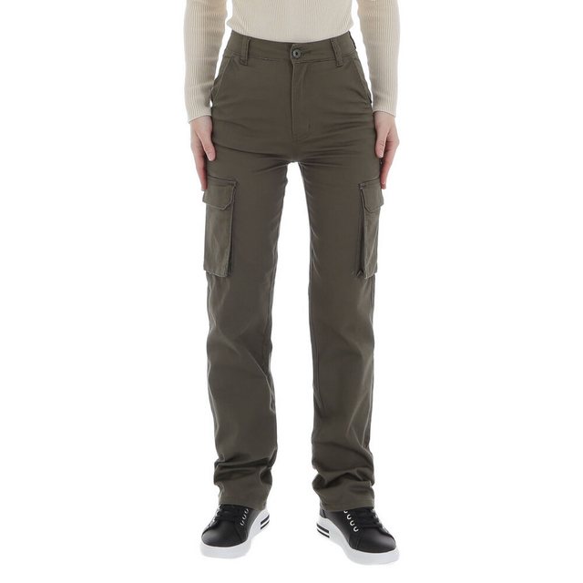 Ital-Design Cargohose Damen Freizeit (86746051) Stretch Stoffhose in Khaki günstig online kaufen