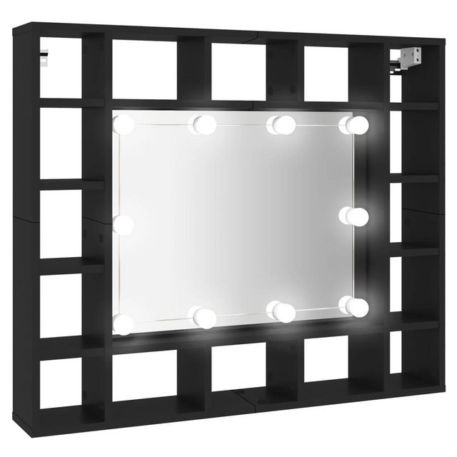 vidaXL Badezimmerspiegelschrank LED-Spiegelschrank Schwarz 91x15x76,5 cm (1 günstig online kaufen