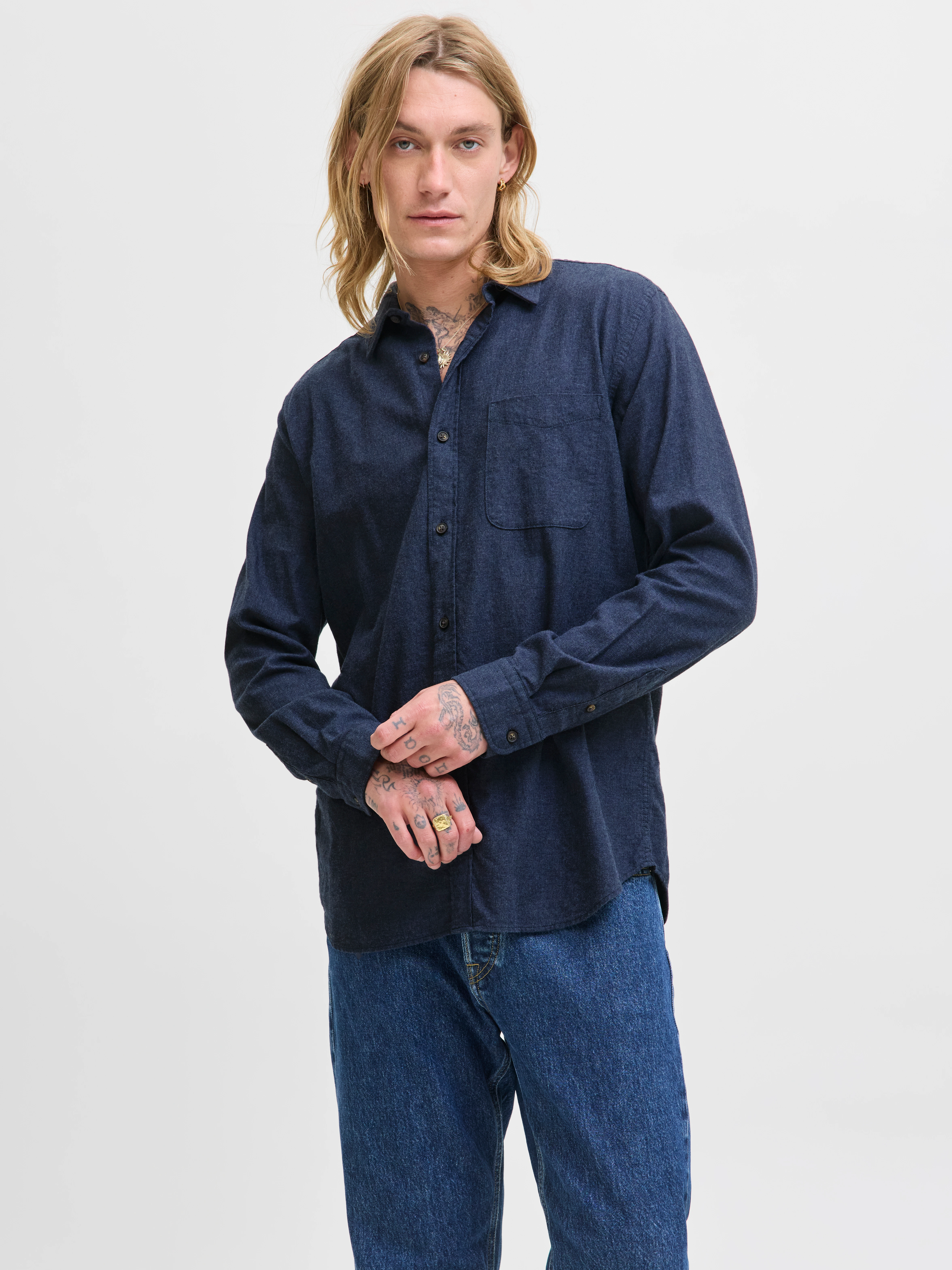 Jack & Jones Langarmhemd "JJECLASSIC MELANGE SHIRT L/S NOOS" günstig online kaufen