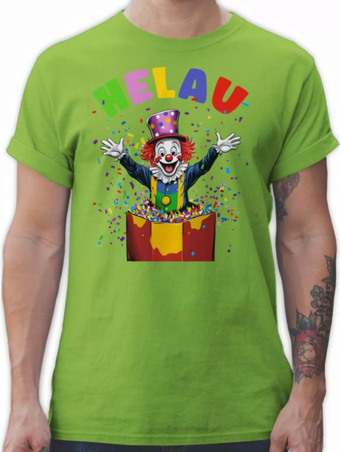 Shirtracer T-Shirt Helau Clown Kostüm Karneval I Fasching Clown lustig I Cl günstig online kaufen