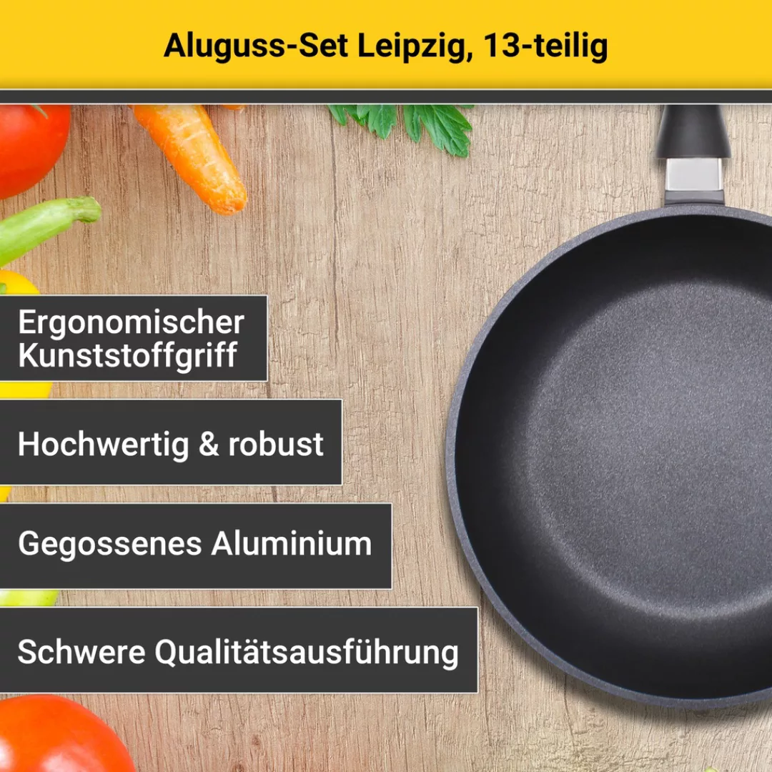 Krüger Pfannen-Set »Aluguss Topf- und Pfannenset LEIPZIG inkl. Küchenhelfer günstig online kaufen