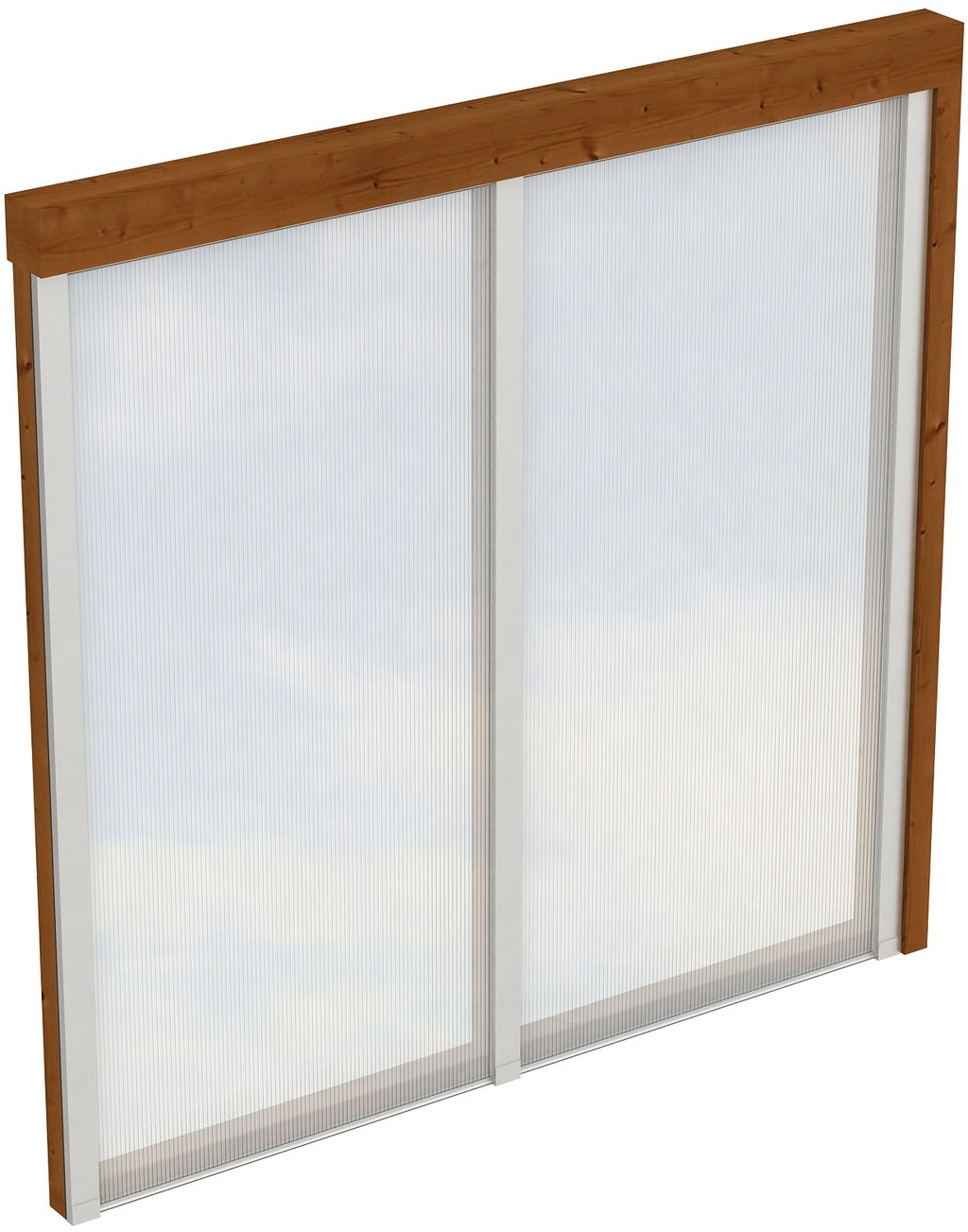 Skan Holz Seitenwand m. Polycarbonatplatten 205 x 200 cm Douglasie Nussbaum günstig online kaufen