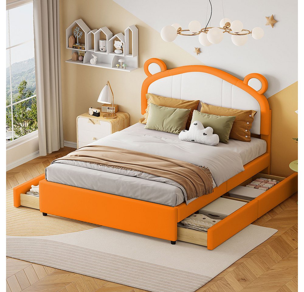 Sweiko Kinderbett Polsterbett zweifarbiges Patchwork am Kopfende des Bettes günstig online kaufen