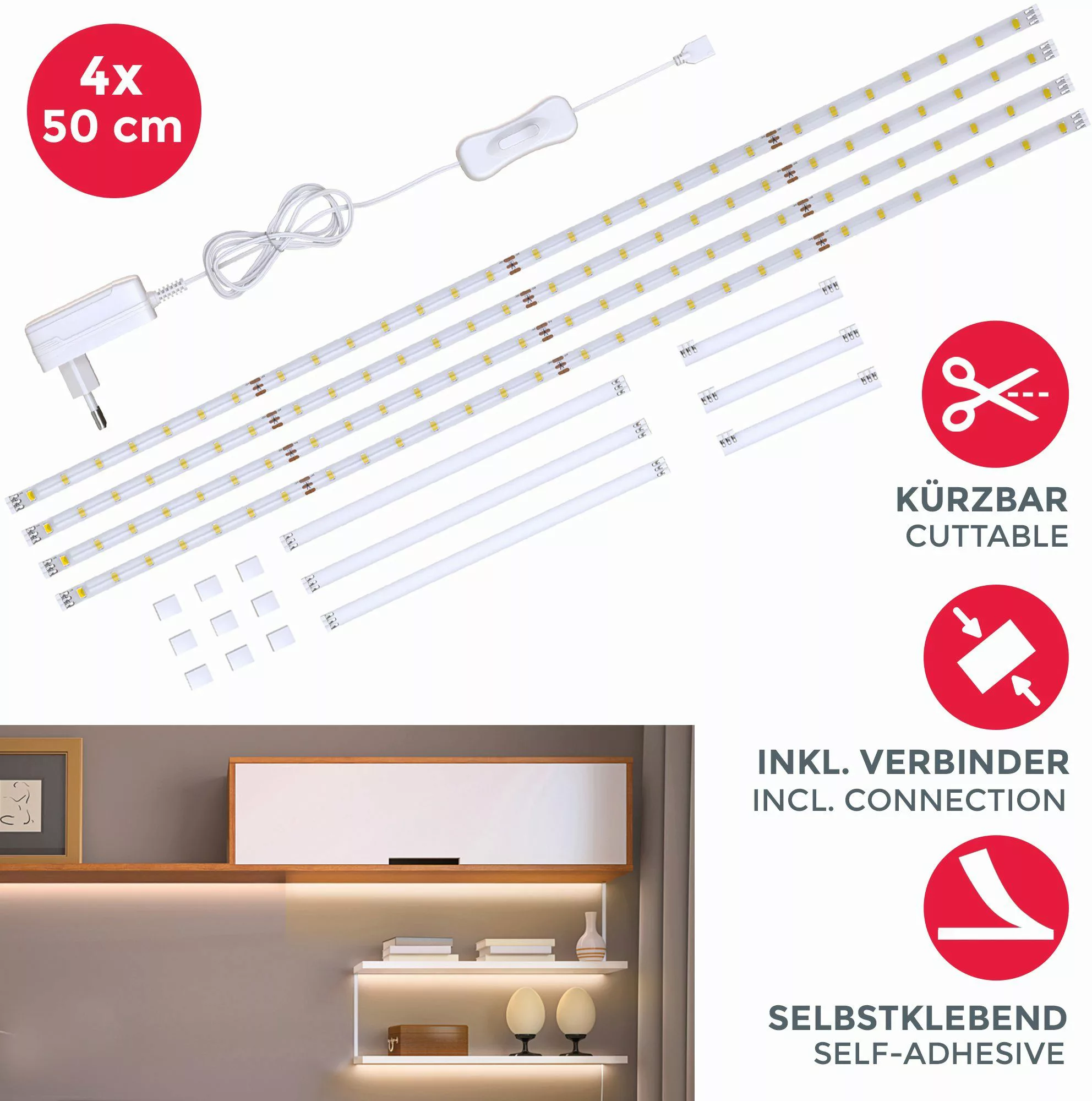 B.K.Licht Schrankleuchte LED Strip Unterbauleuchte 4.000K günstig online kaufen