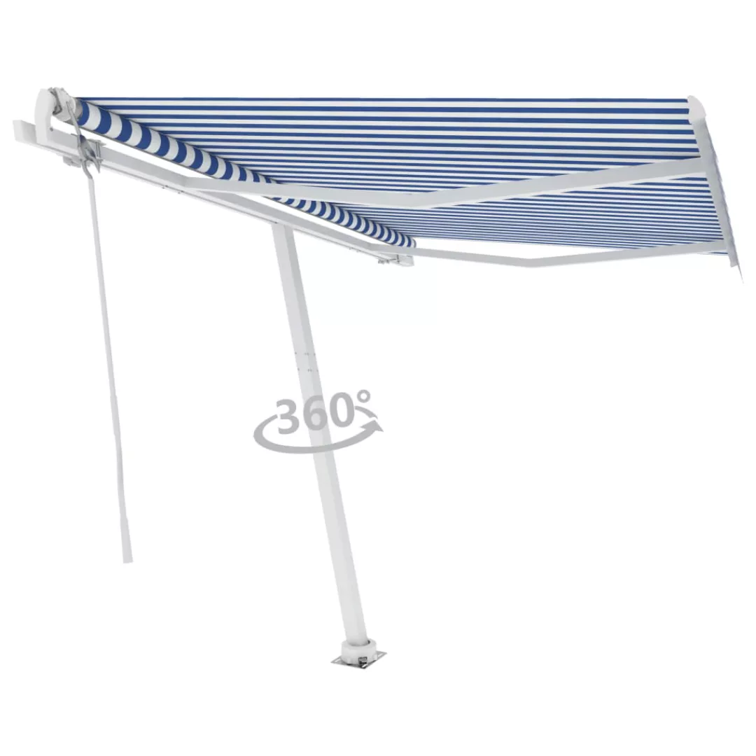 Standmarkise Automatisch 300x250 Cm Blau/weiß günstig online kaufen